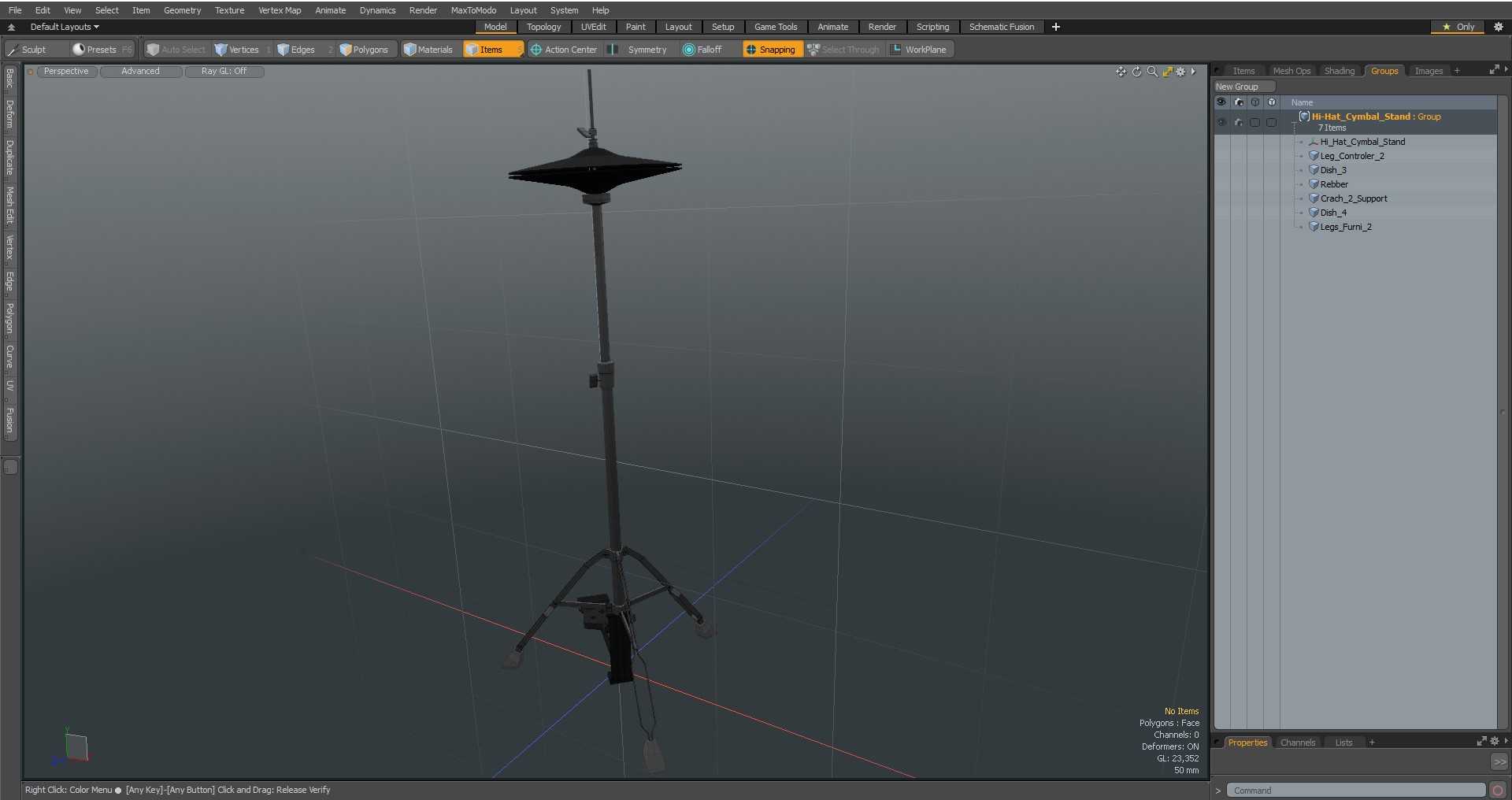 Hi-Hat Cymbal Stand 3D model