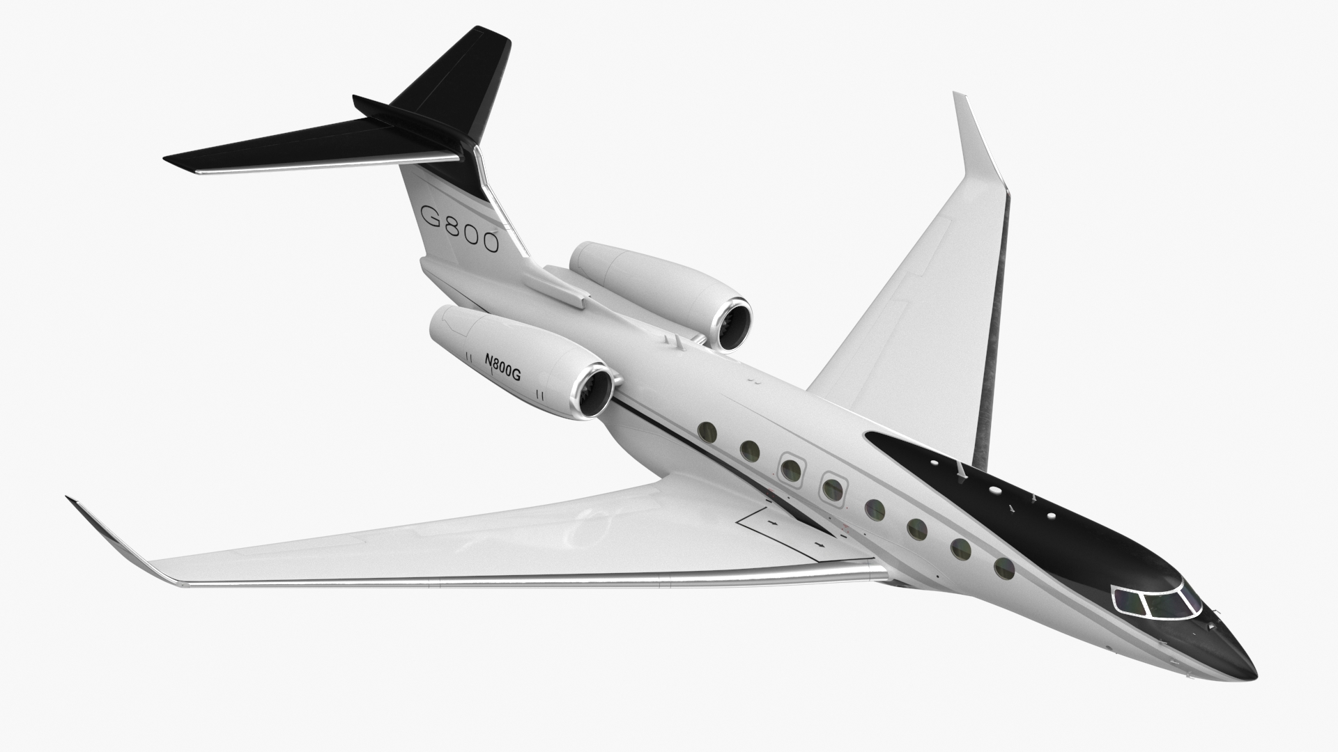 3D Large Business Jet Gulfstream G800 Flight