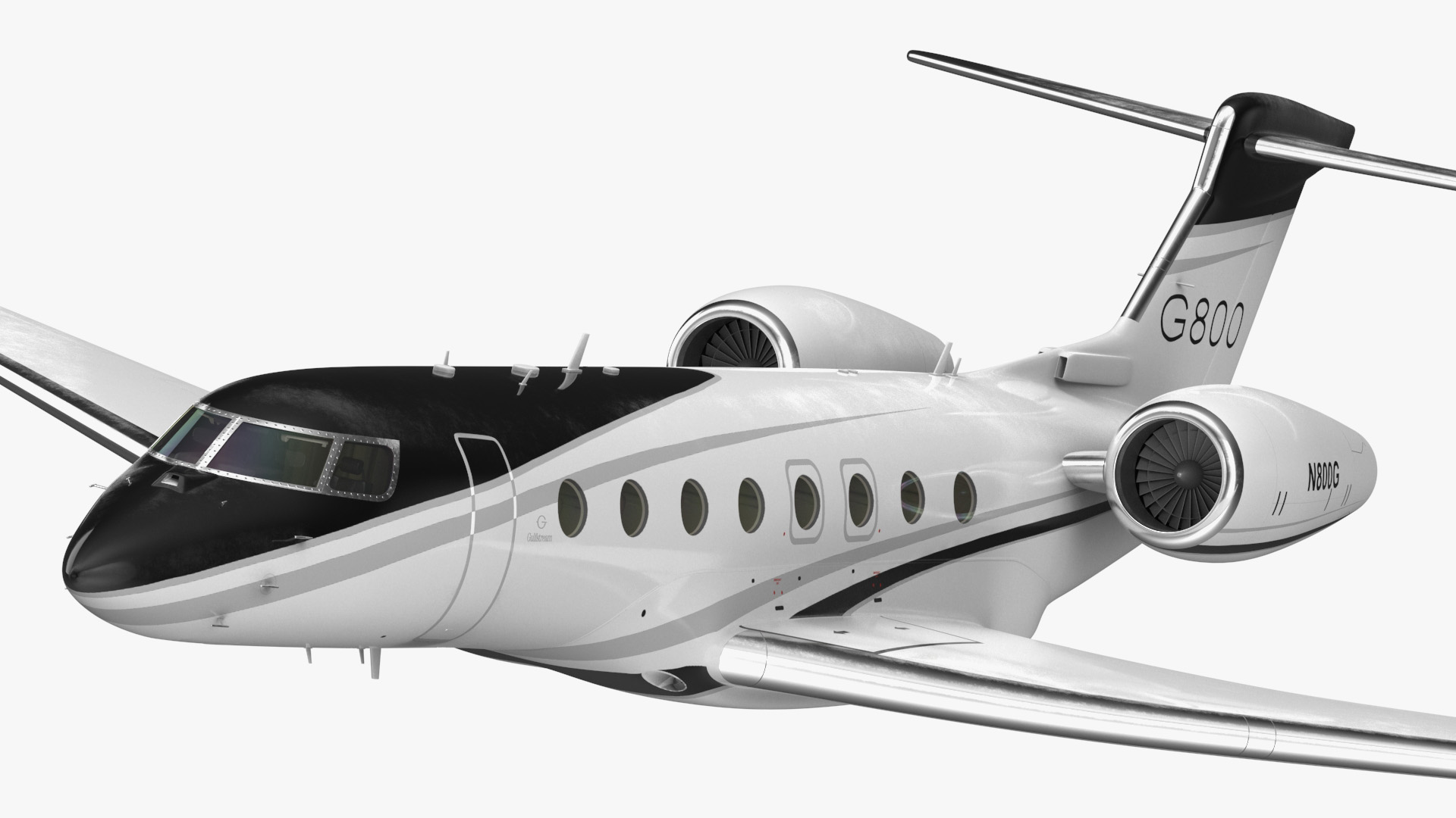 3D Large Business Jet Gulfstream G800 Flight