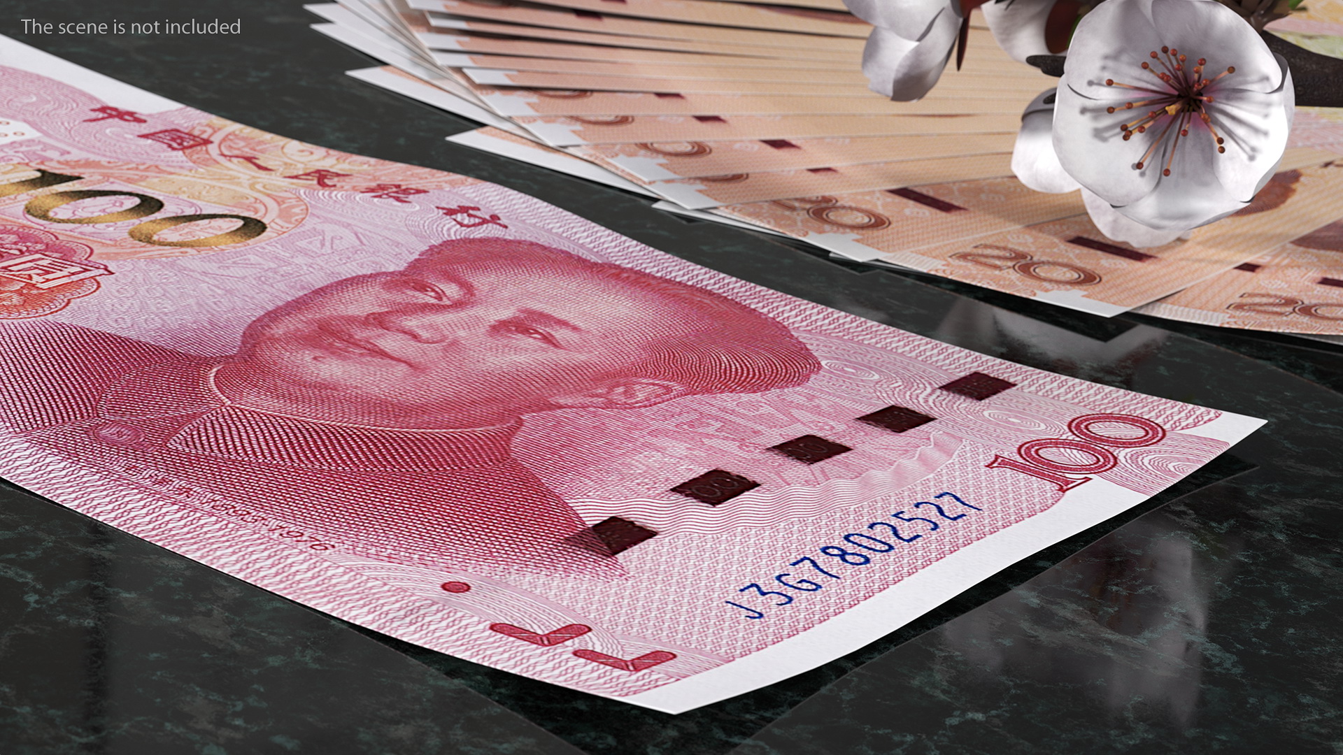 3D model Chinese 100 Yuan 2015 Banknote