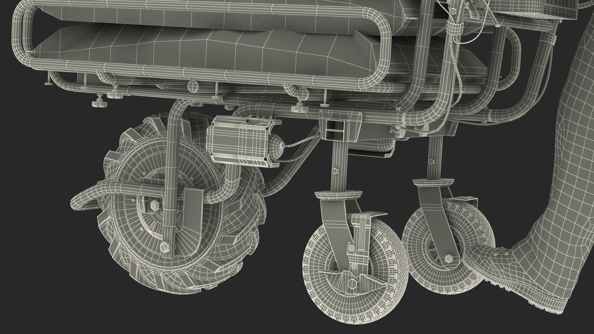 3D Worker with a Wheelbarrow Battery Frame Cement Rigged model