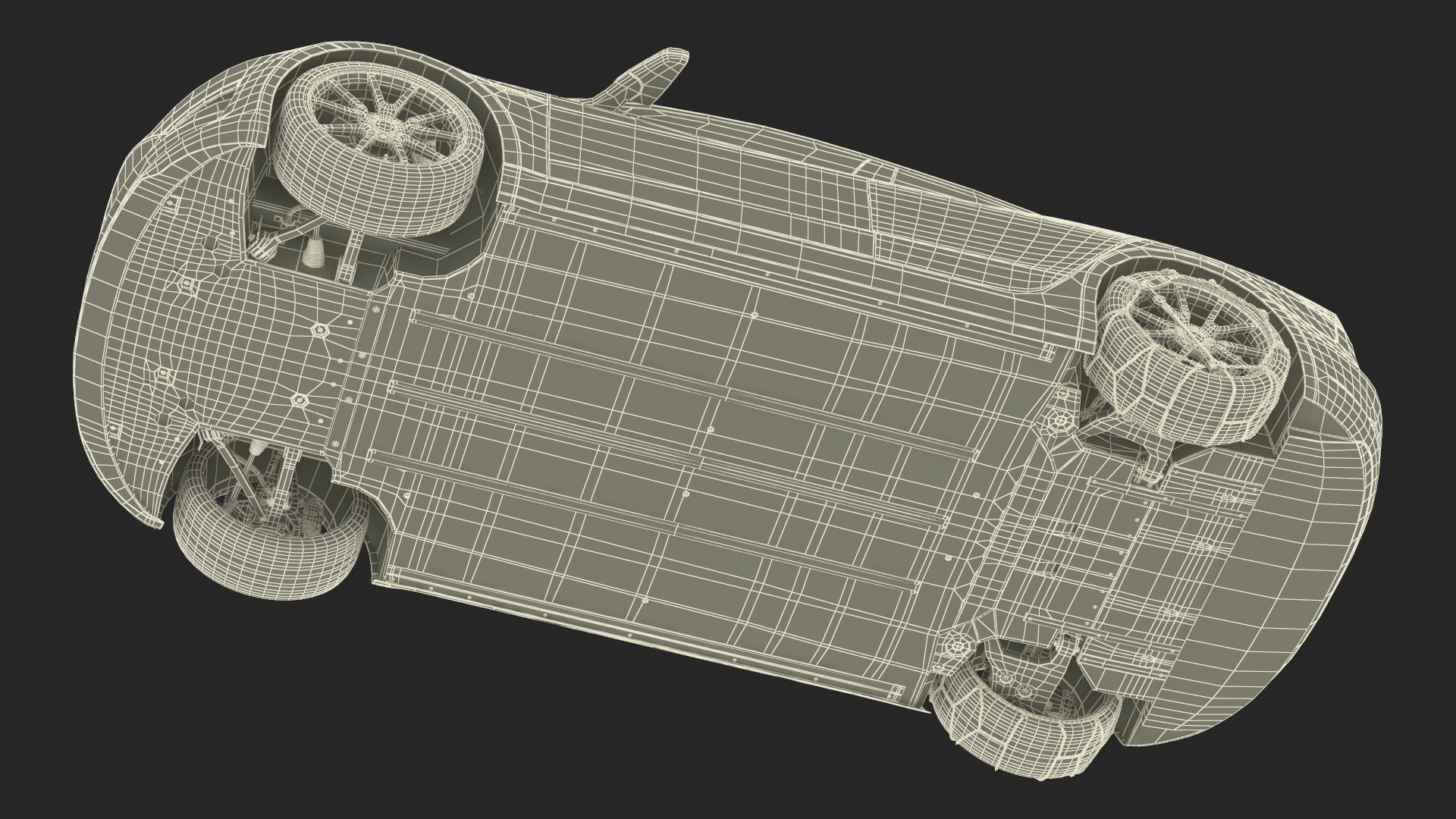 Snow Chains on Tesla Wheels 3D