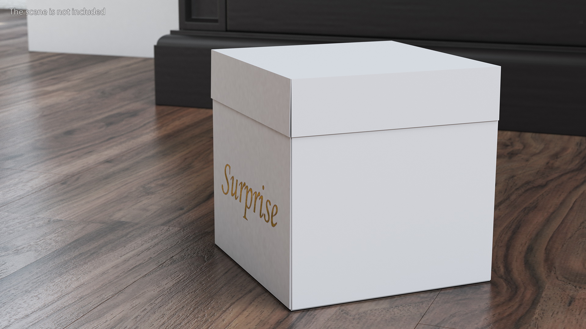 3D White Square Cardboard Gift Box