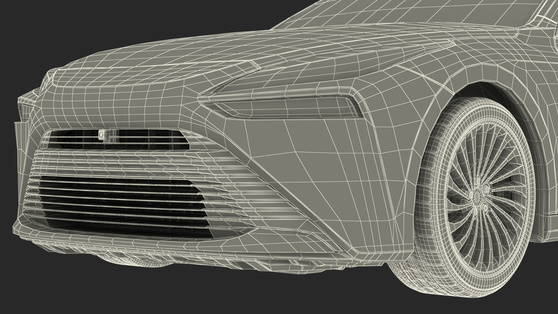 3D Mid Size Sedan Hydrogen Fuel Cell Vehicle