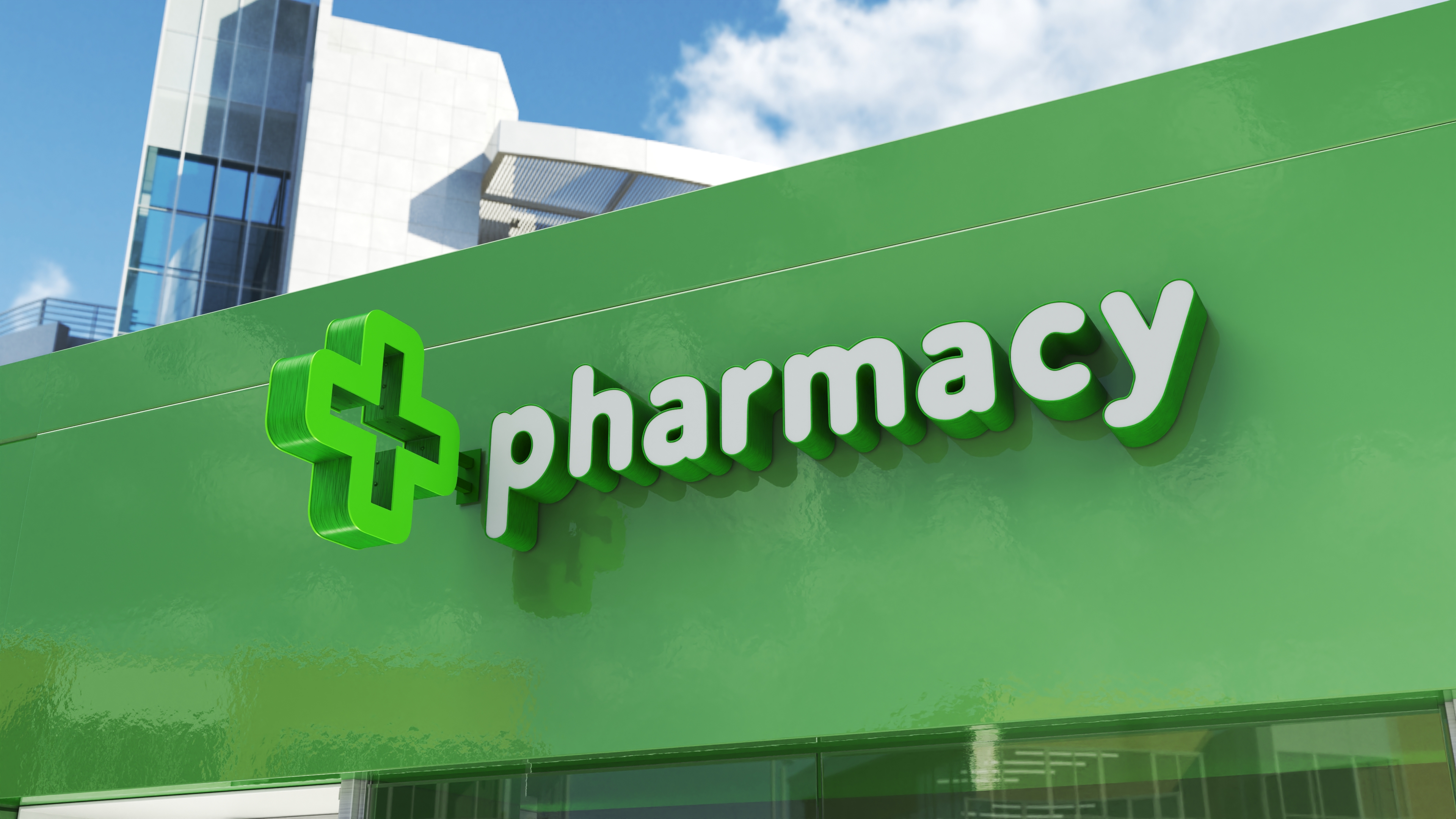 3D Pharmacy Sign model