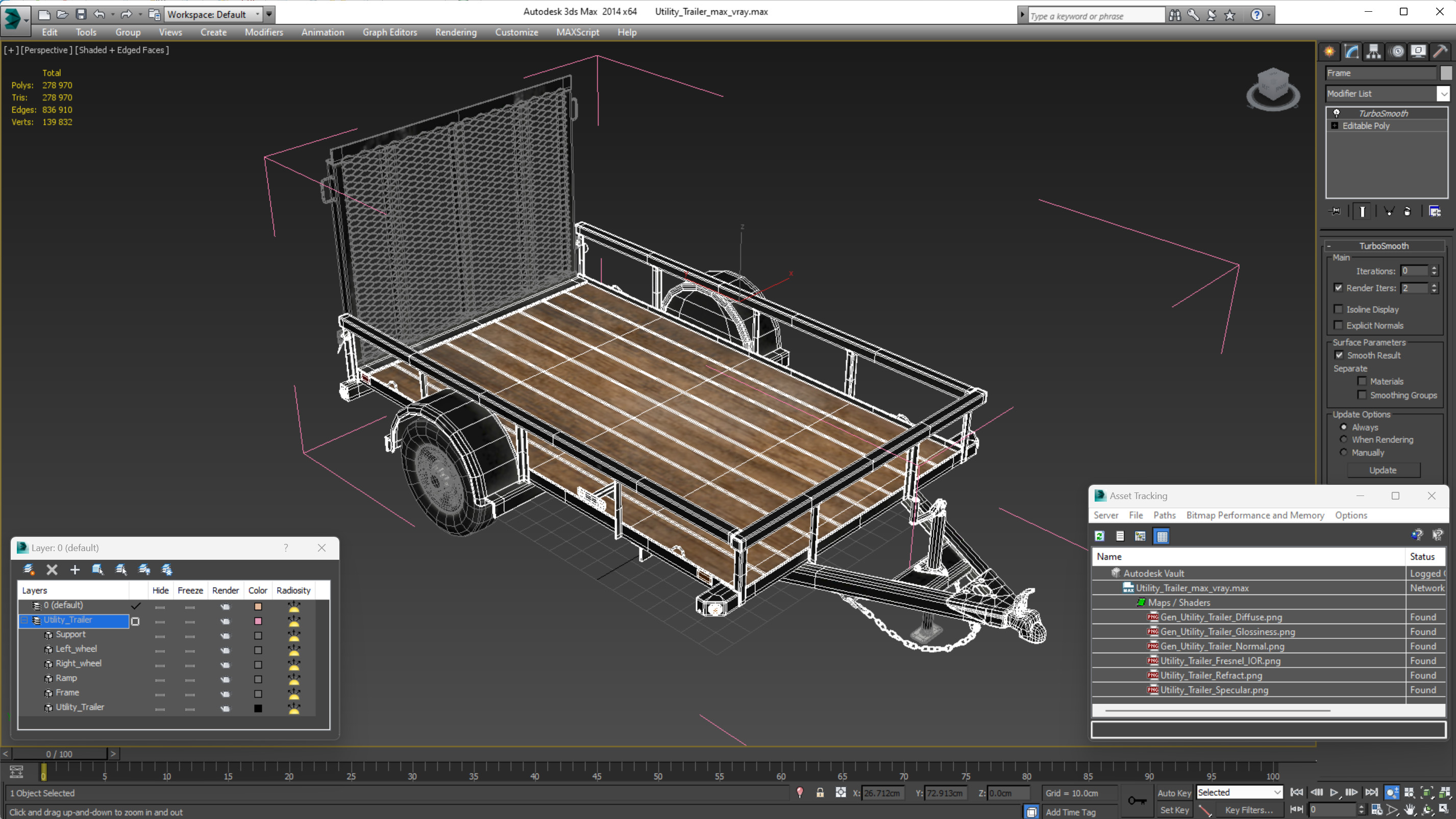 3D model Utility Trailer