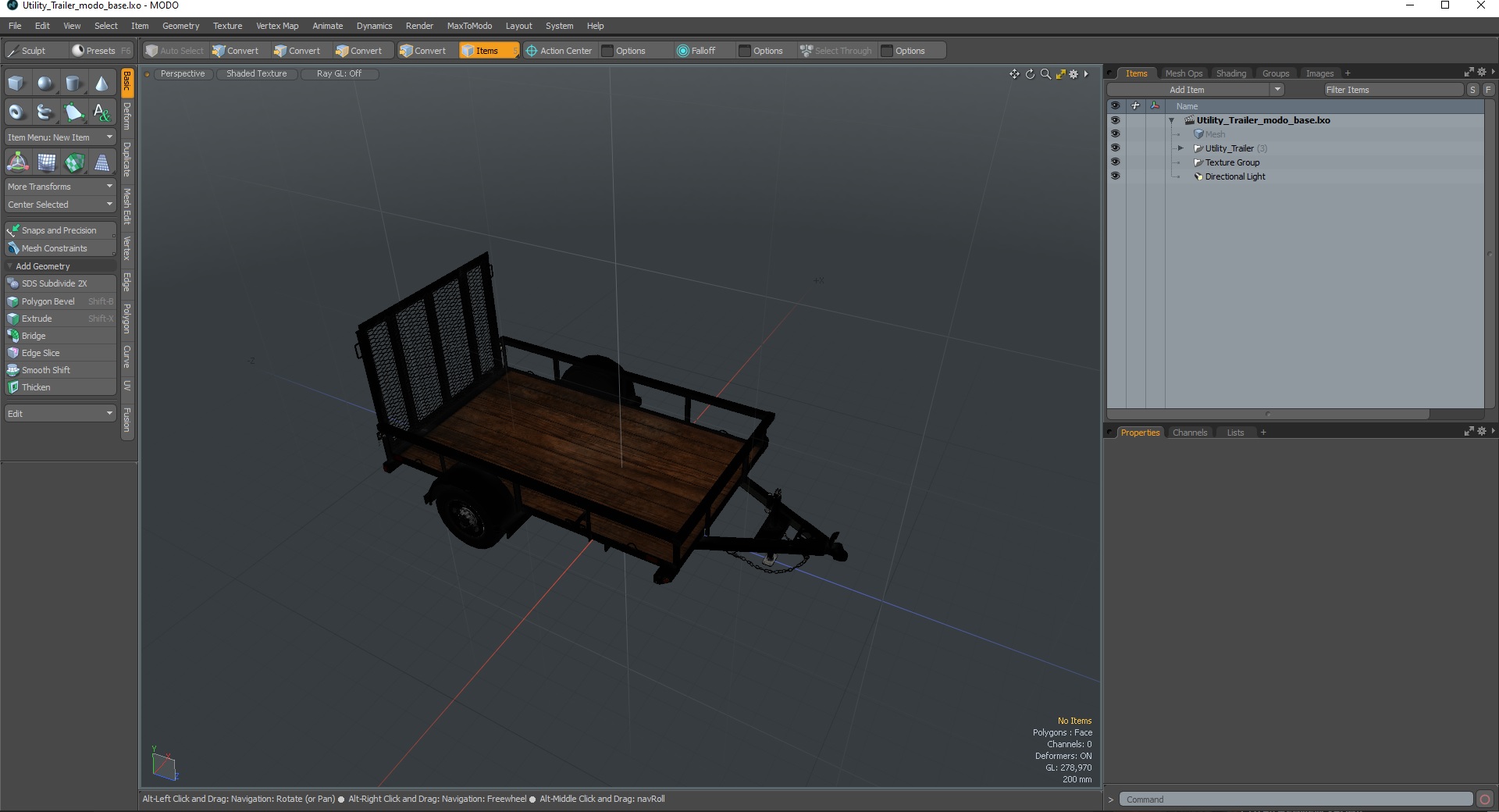 3D model Utility Trailer