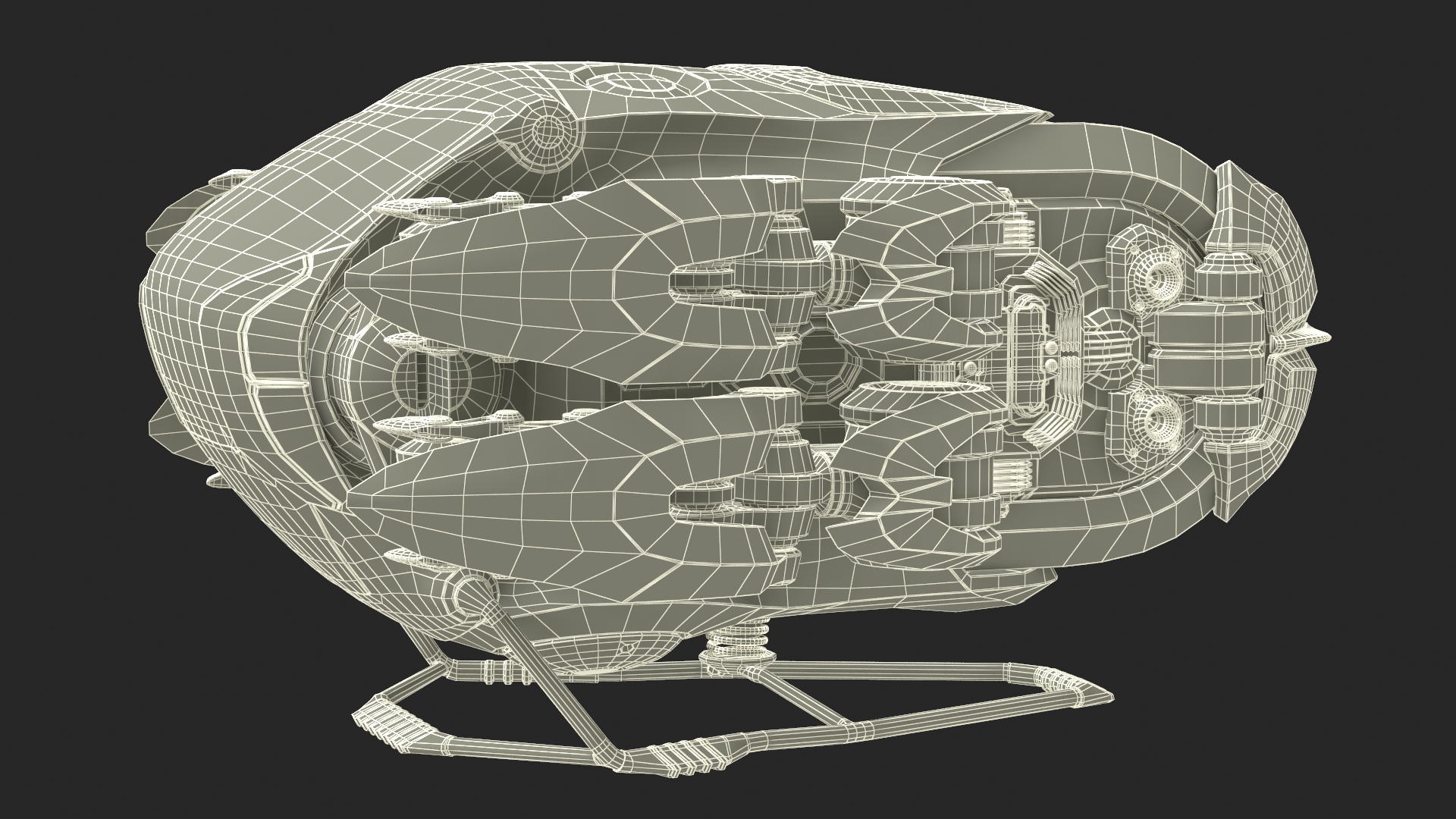 3D Sci Fi Flying Loader Rigged for Cinema 4D