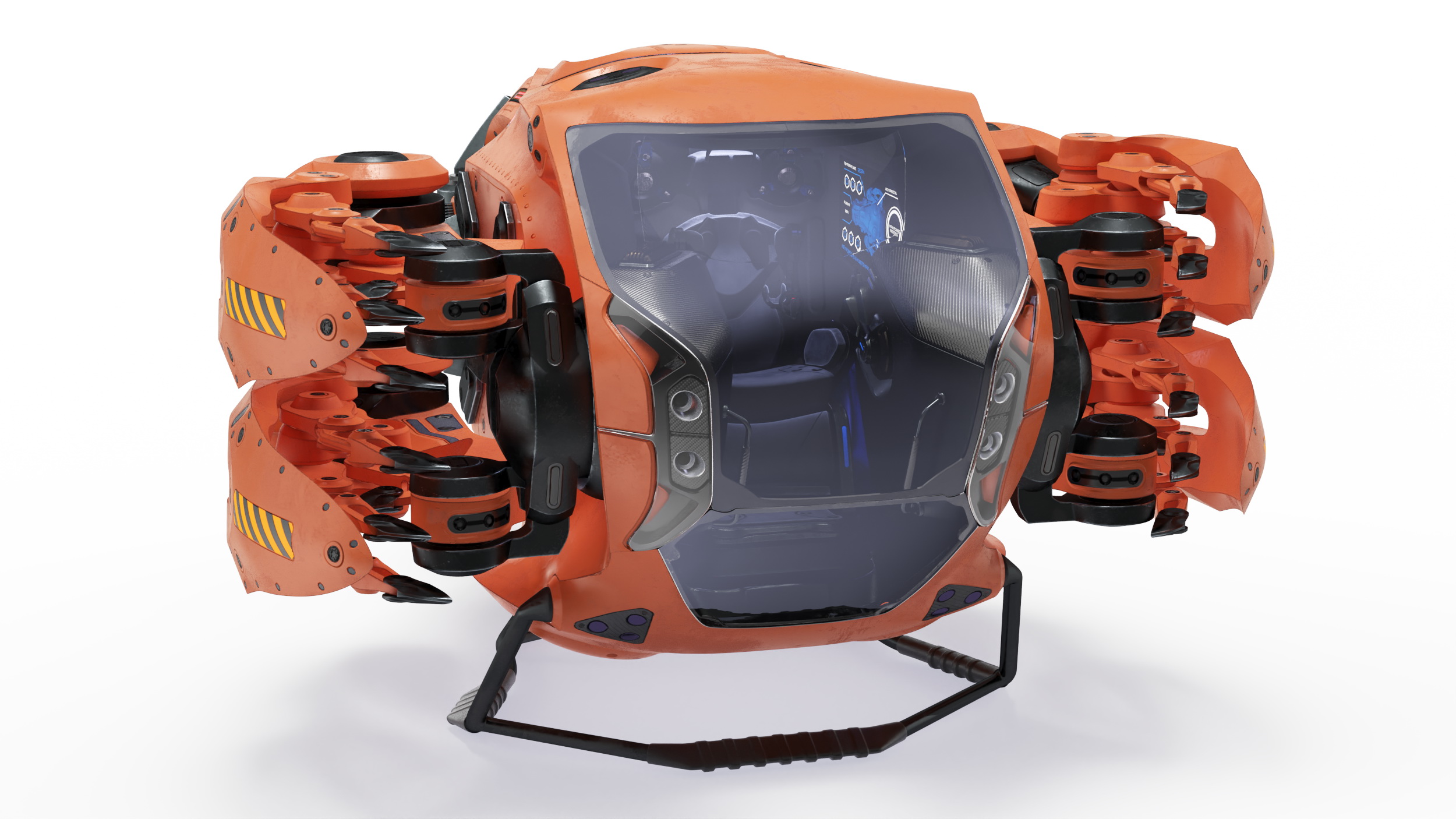 3D Sci Fi Flying Loader Rigged for Cinema 4D