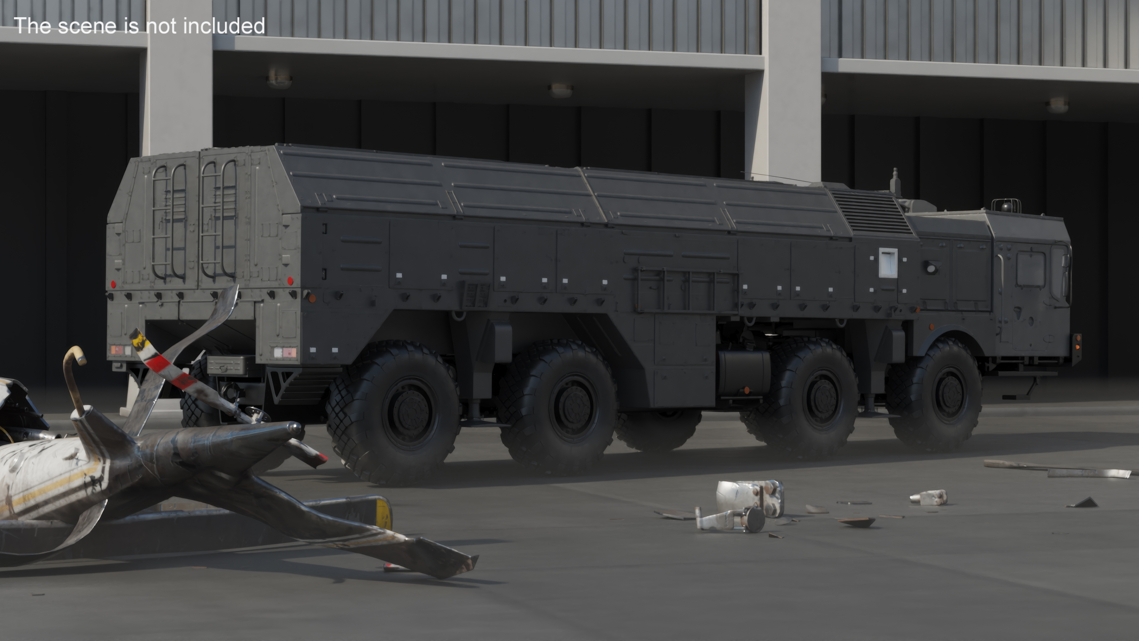 3D Military Missile Tactical Truck Rigged model