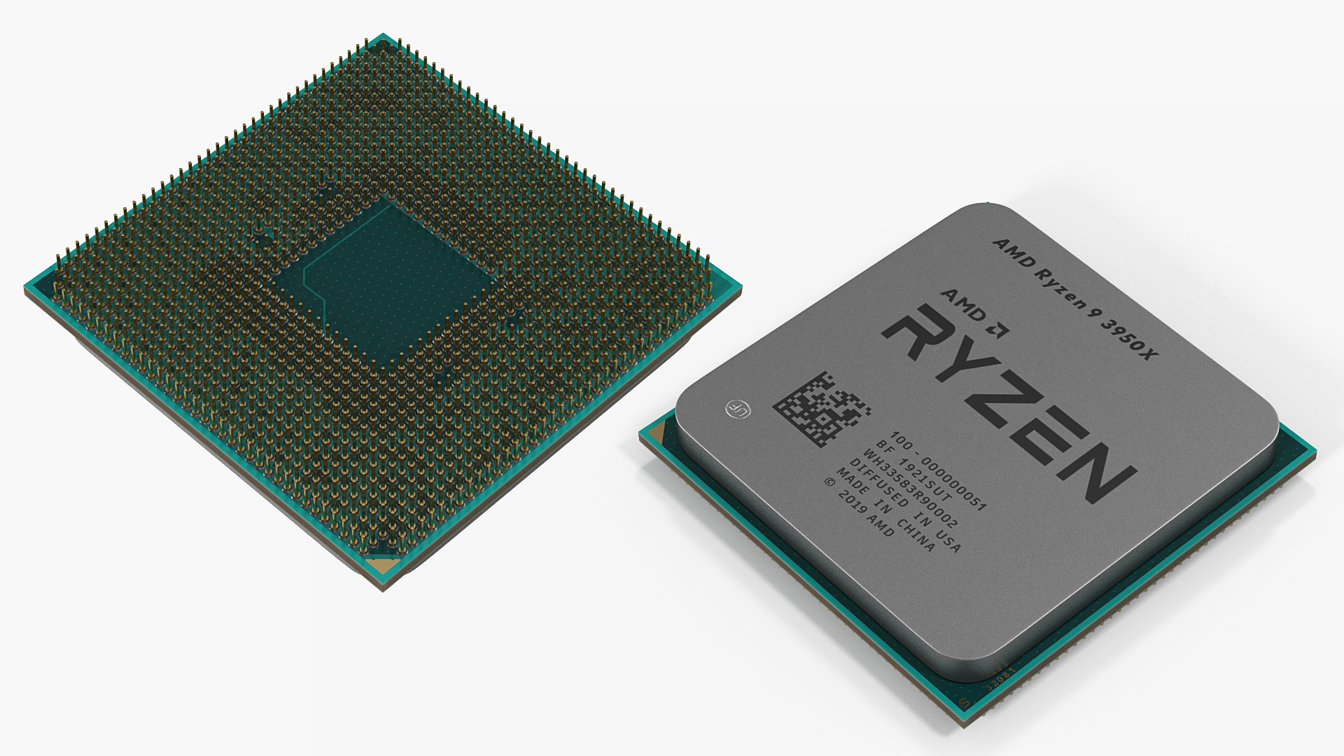 3D model AMD Ryzen 9 CPU