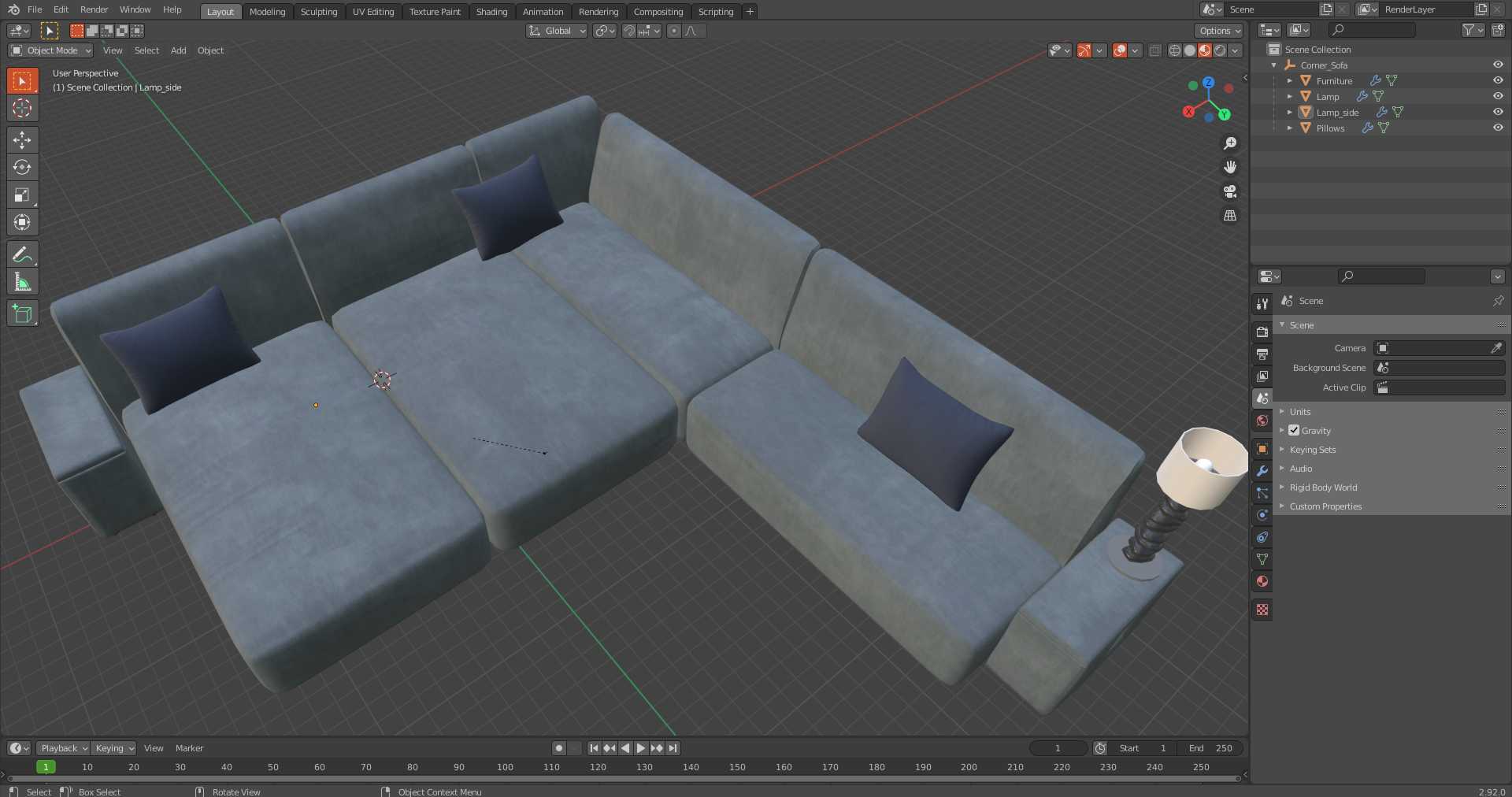 3D Corner Sofa