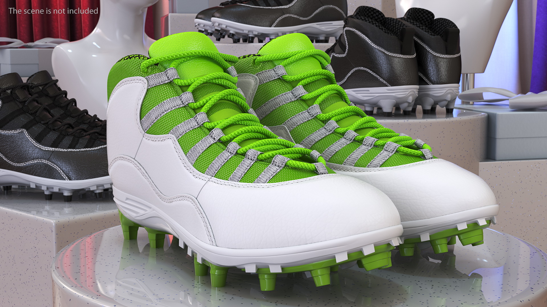 3D Baseball Cleats Green