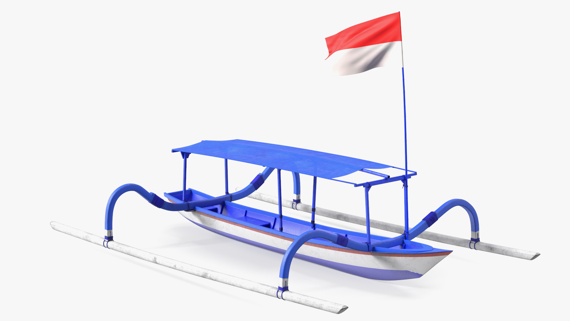 3D Traditional Jukung Boat Blue model