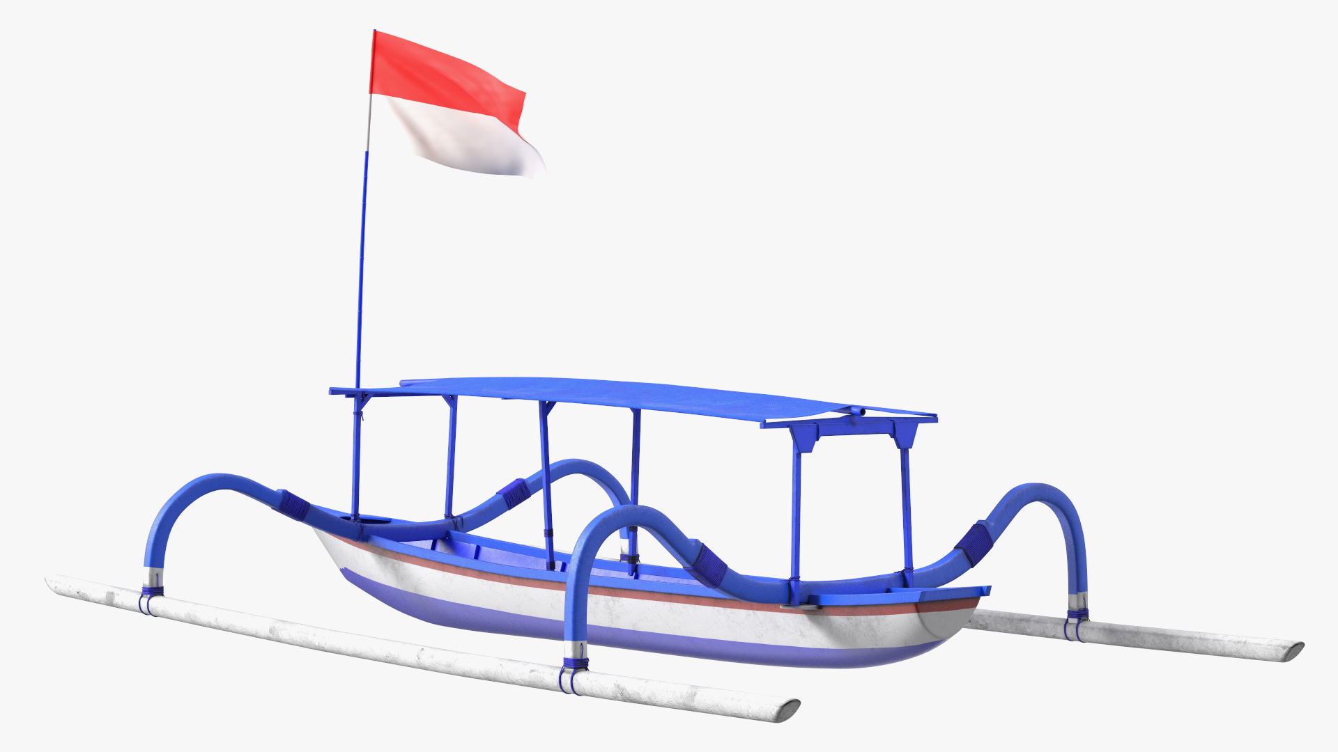 3D Traditional Jukung Boat Blue model