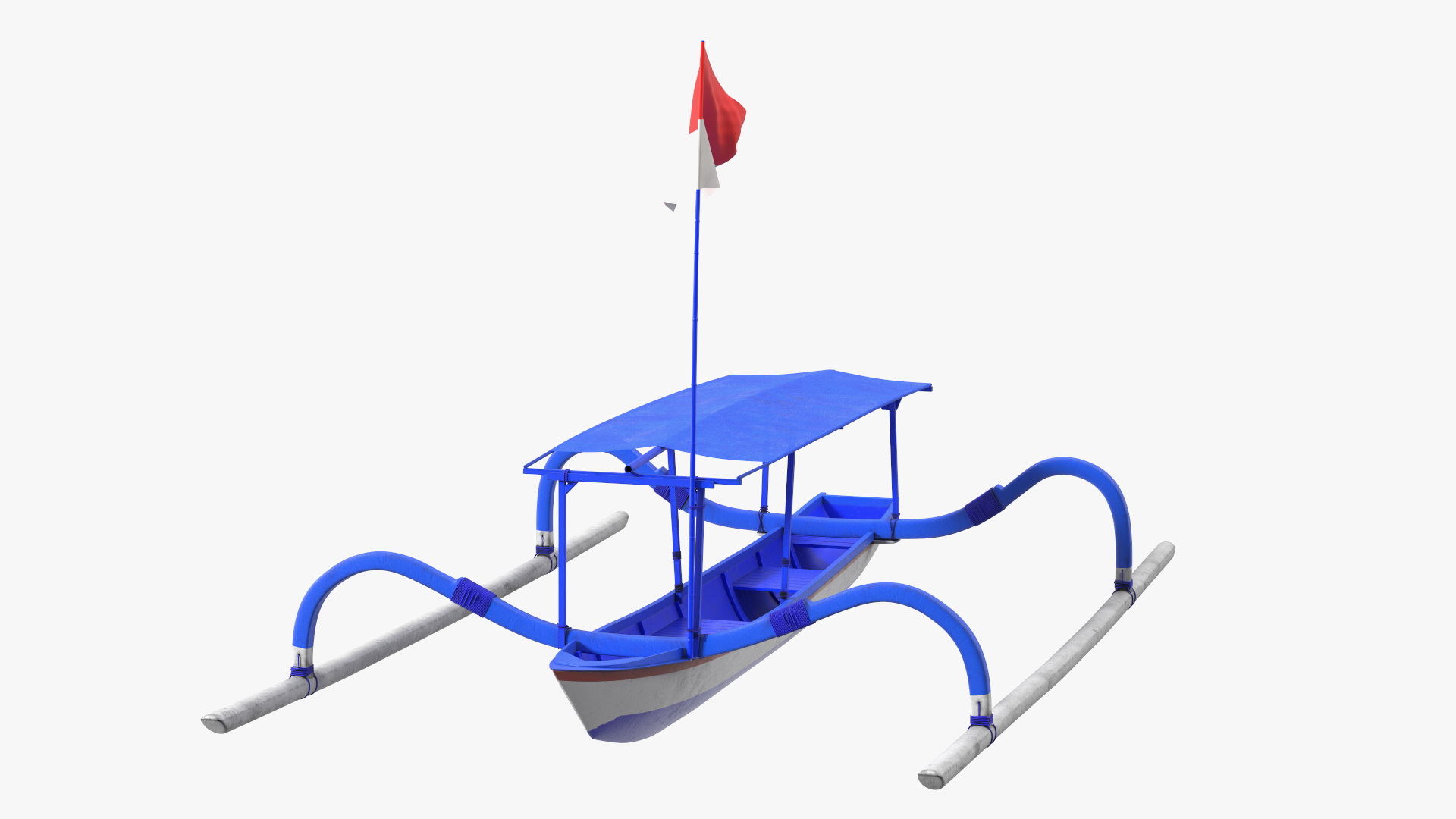 3D Traditional Jukung Boat Blue model