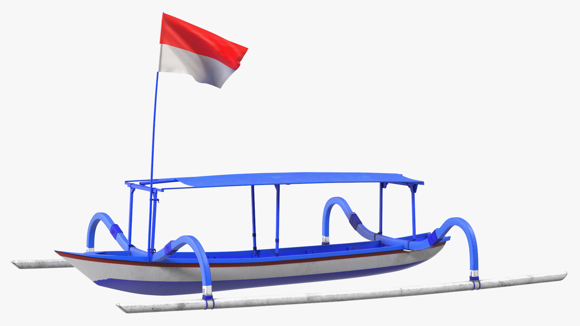 3D Traditional Jukung Boat Blue model