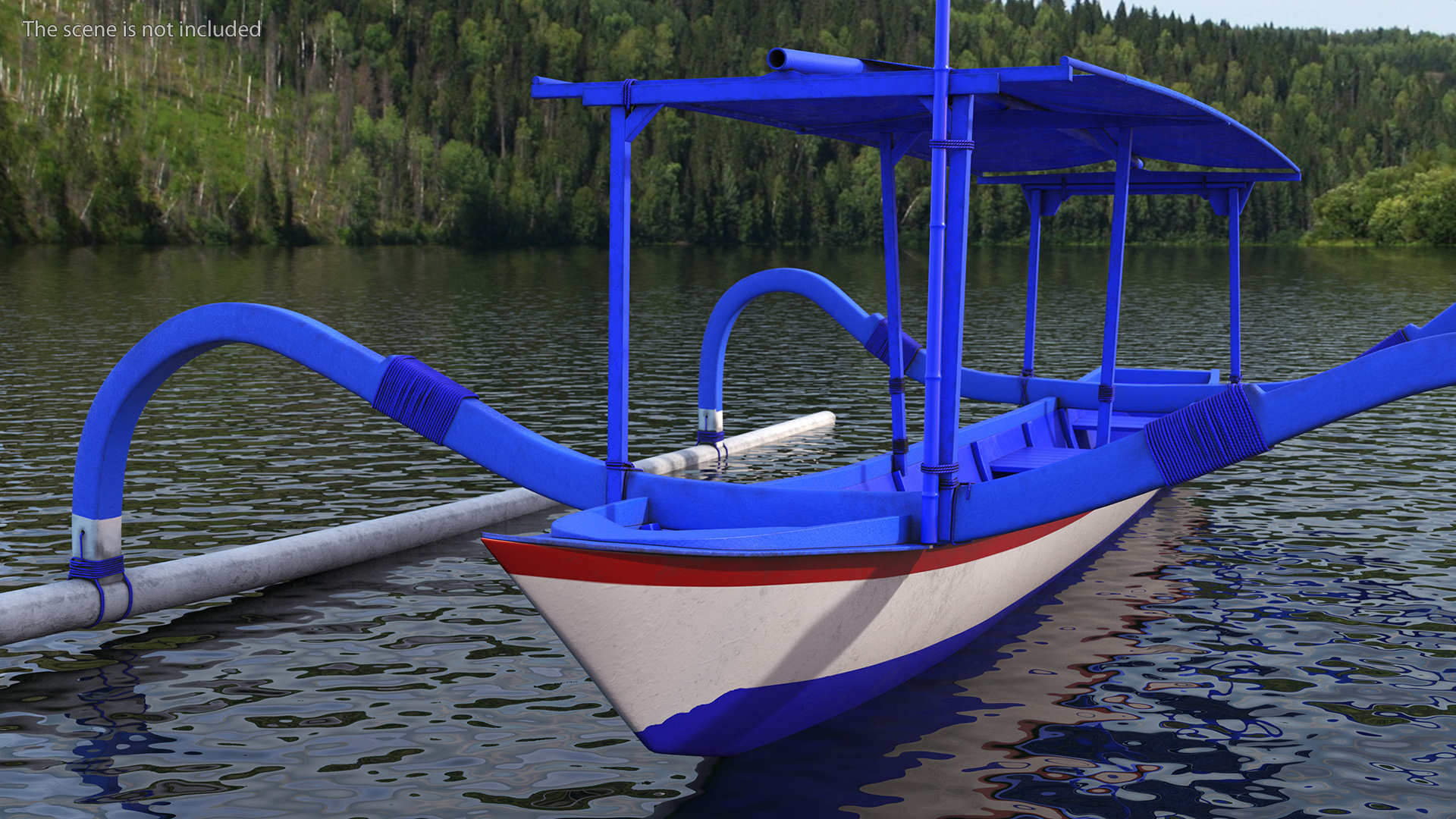 3D Traditional Jukung Boat Blue model