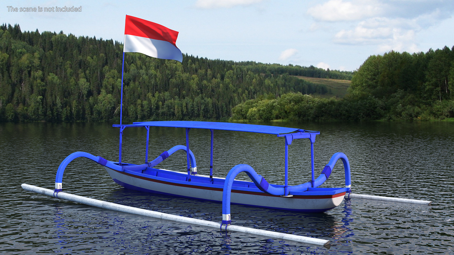 3D Traditional Jukung Boat Blue model