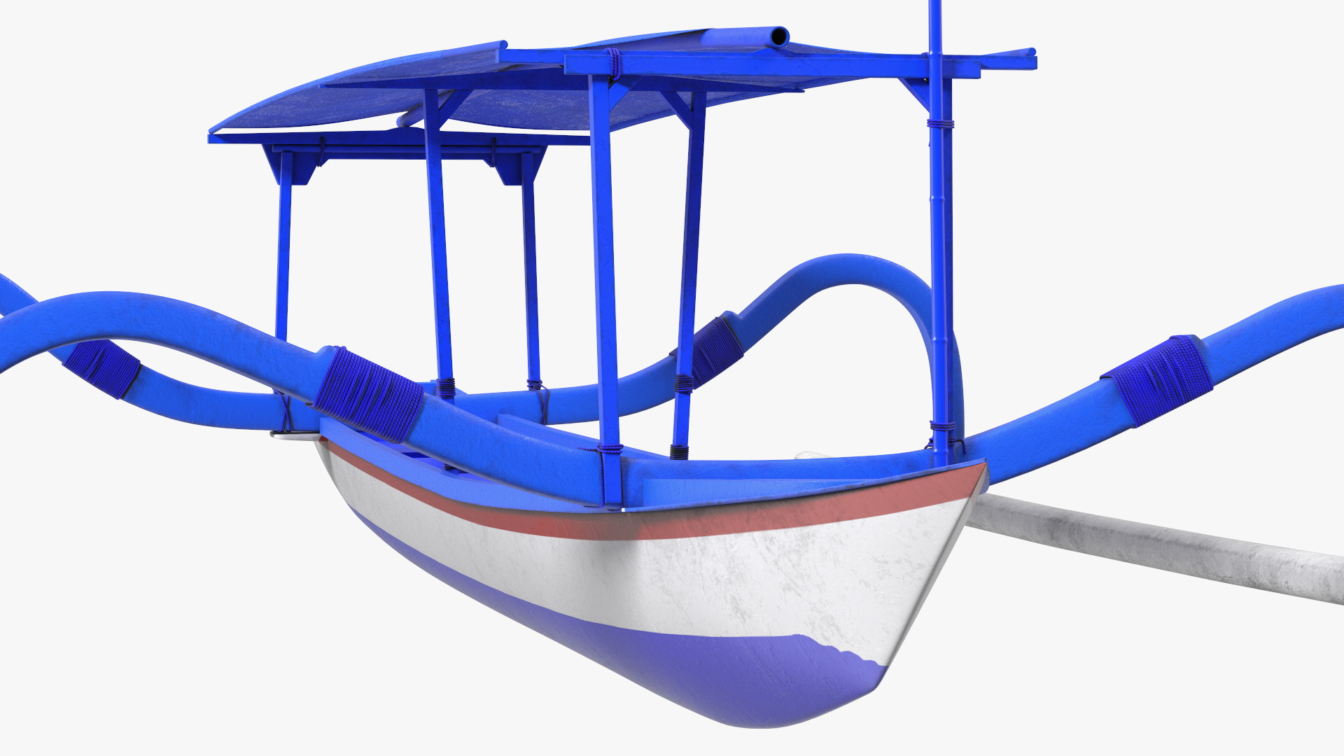 3D Traditional Jukung Boat Blue model