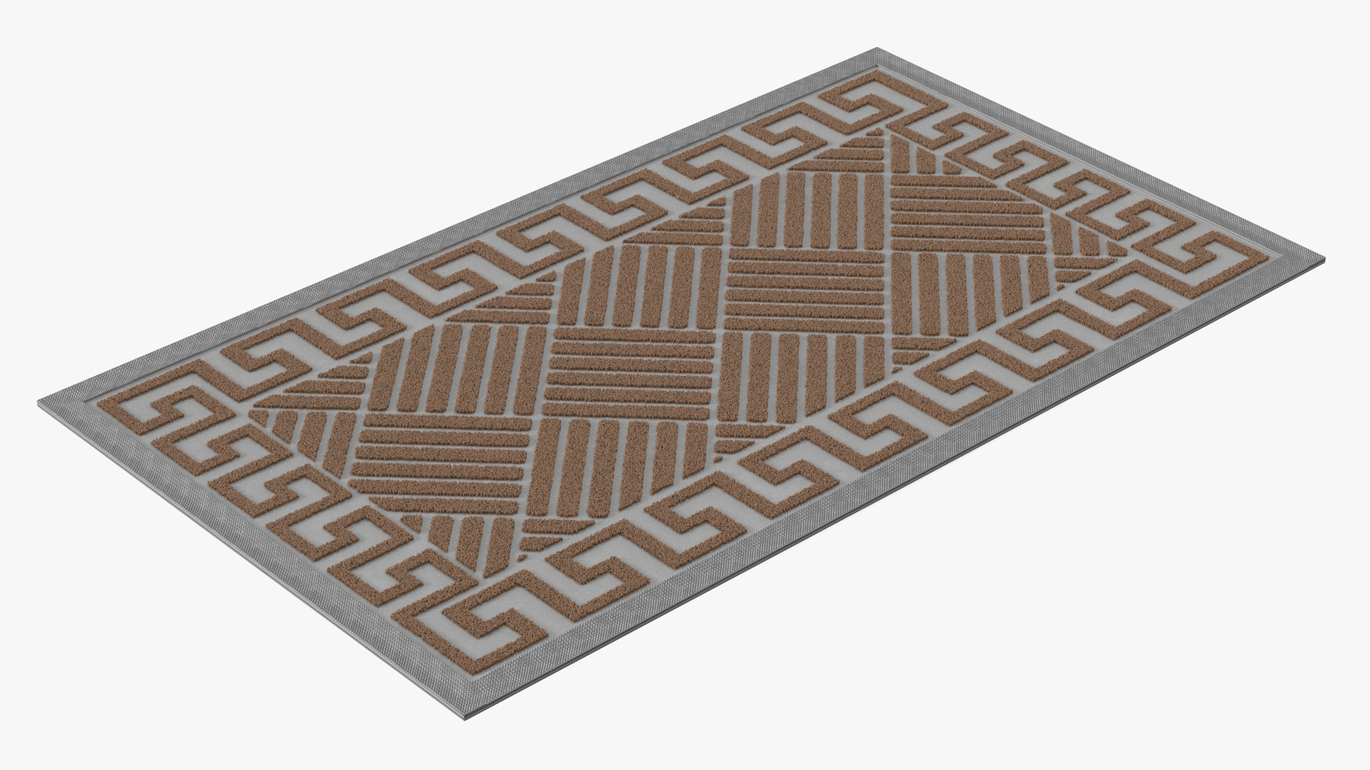 3D Meander Grey Rectangular Door Mats Fur model