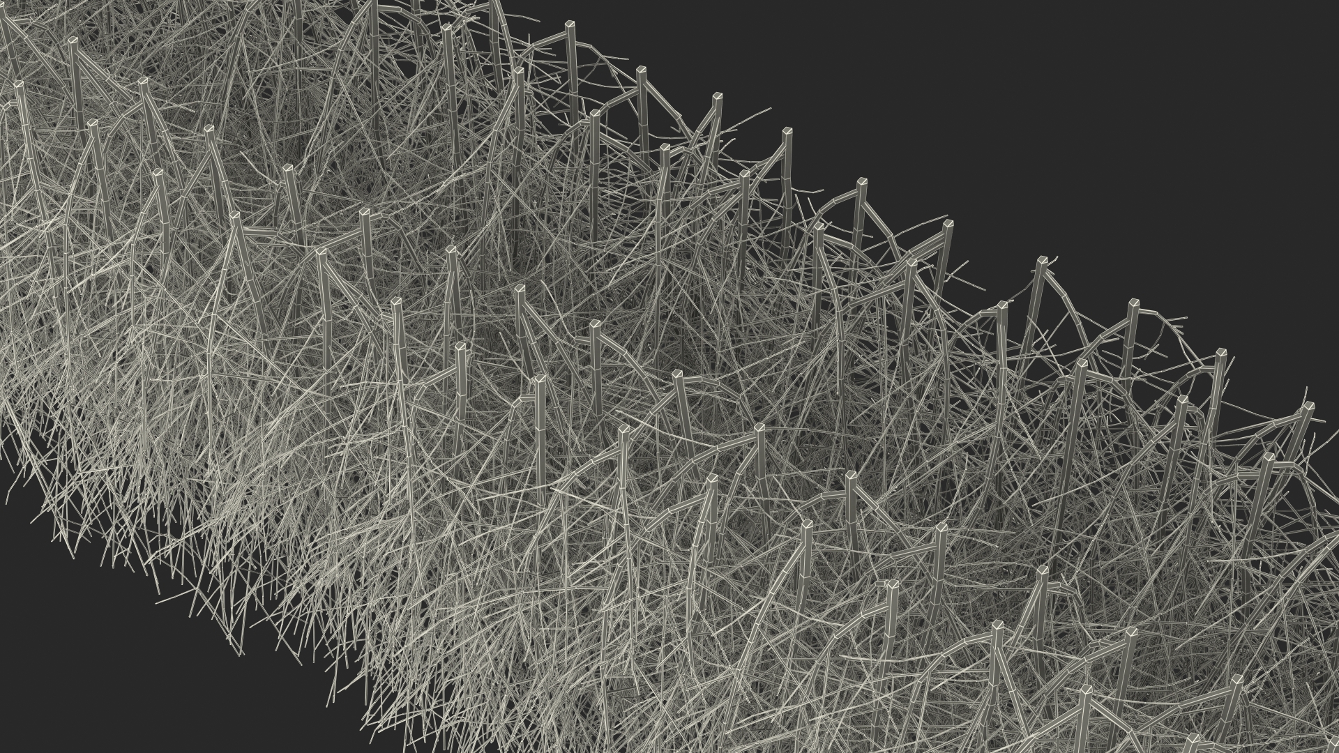 3D Shrub Branch Fence model