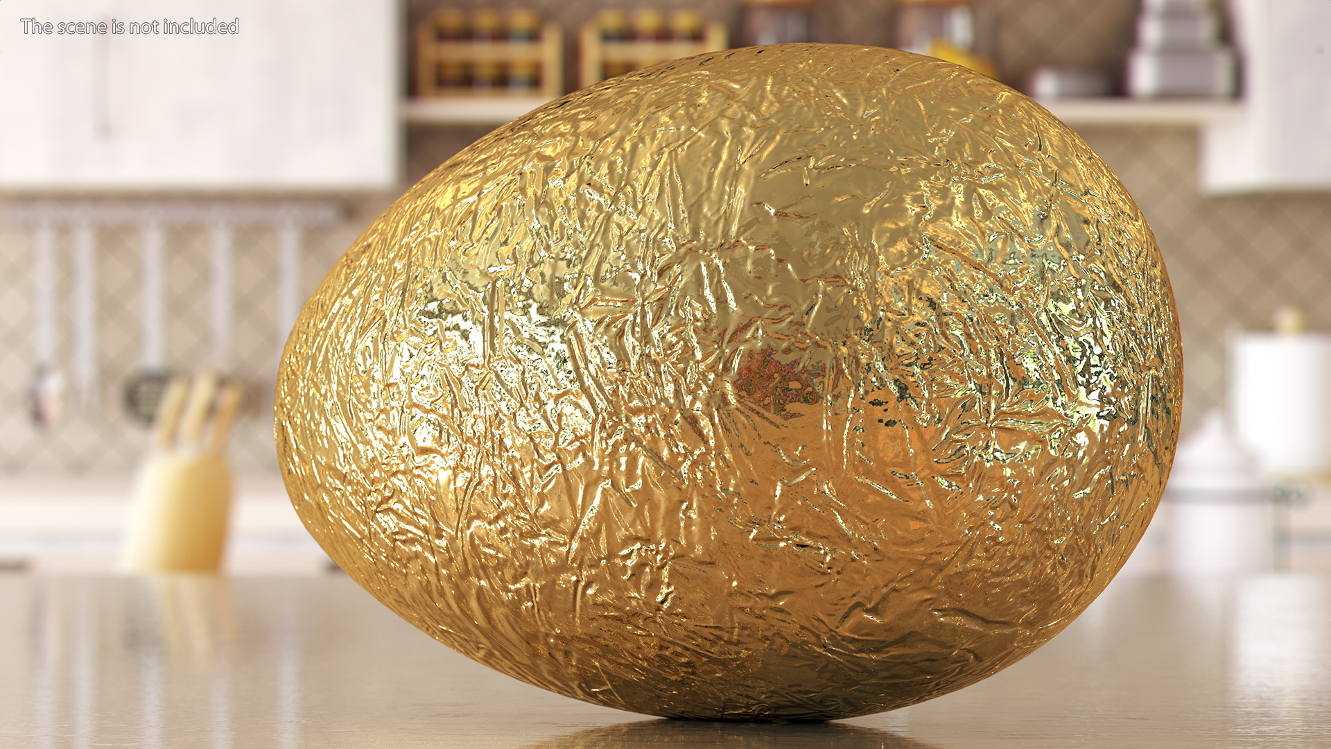 3D Foil Wrapped Chocolate Egg Gold