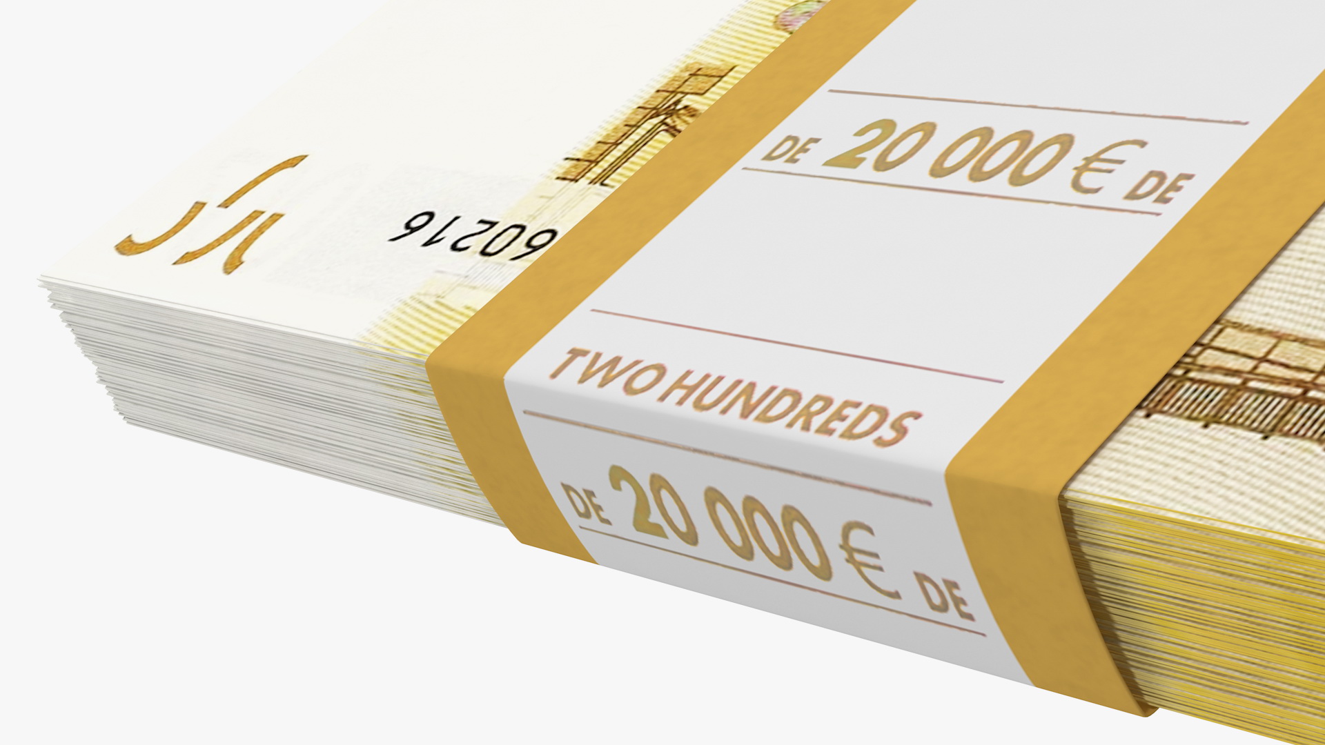 3D model 200 Euro Bundle Banknotes