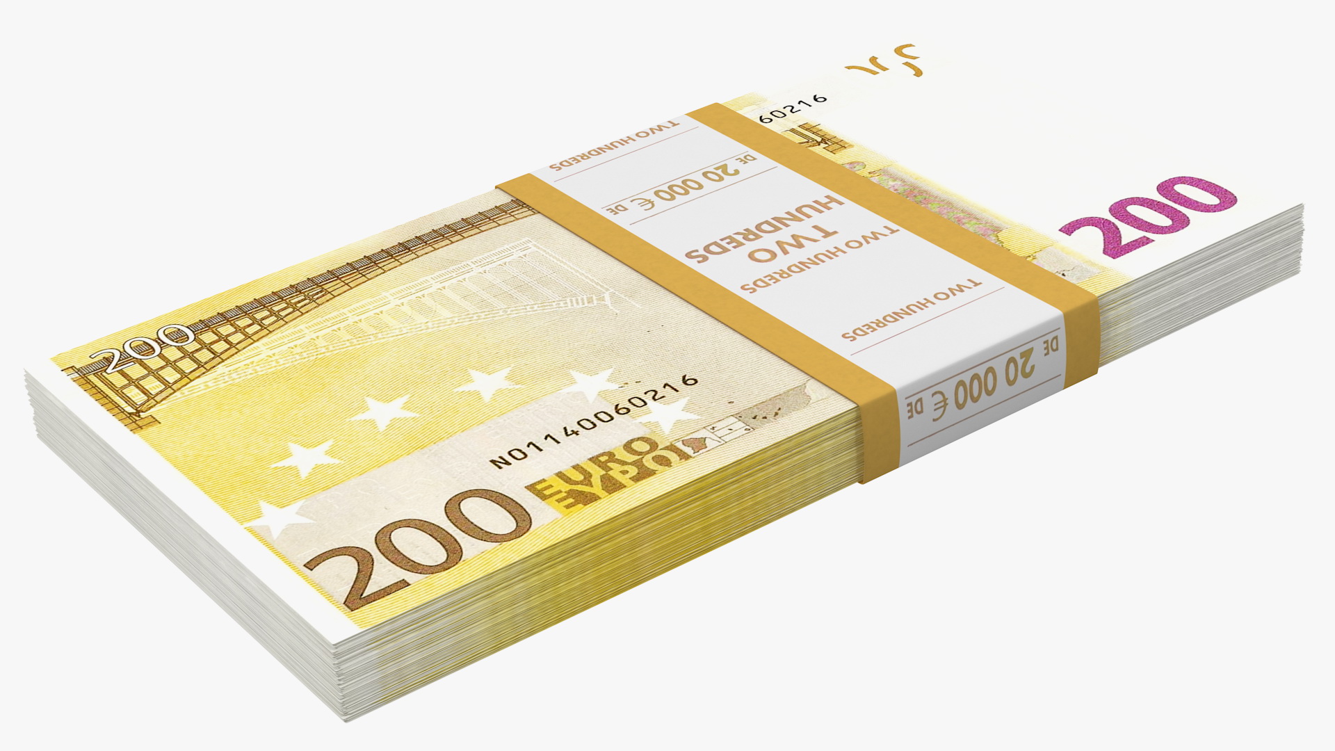 3D model 200 Euro Bundle Banknotes