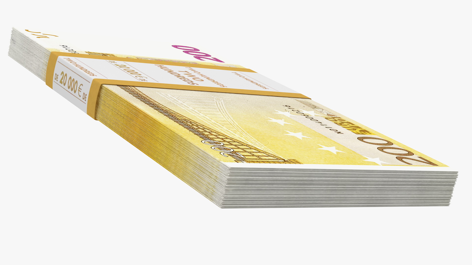 3D model 200 Euro Bundle Banknotes