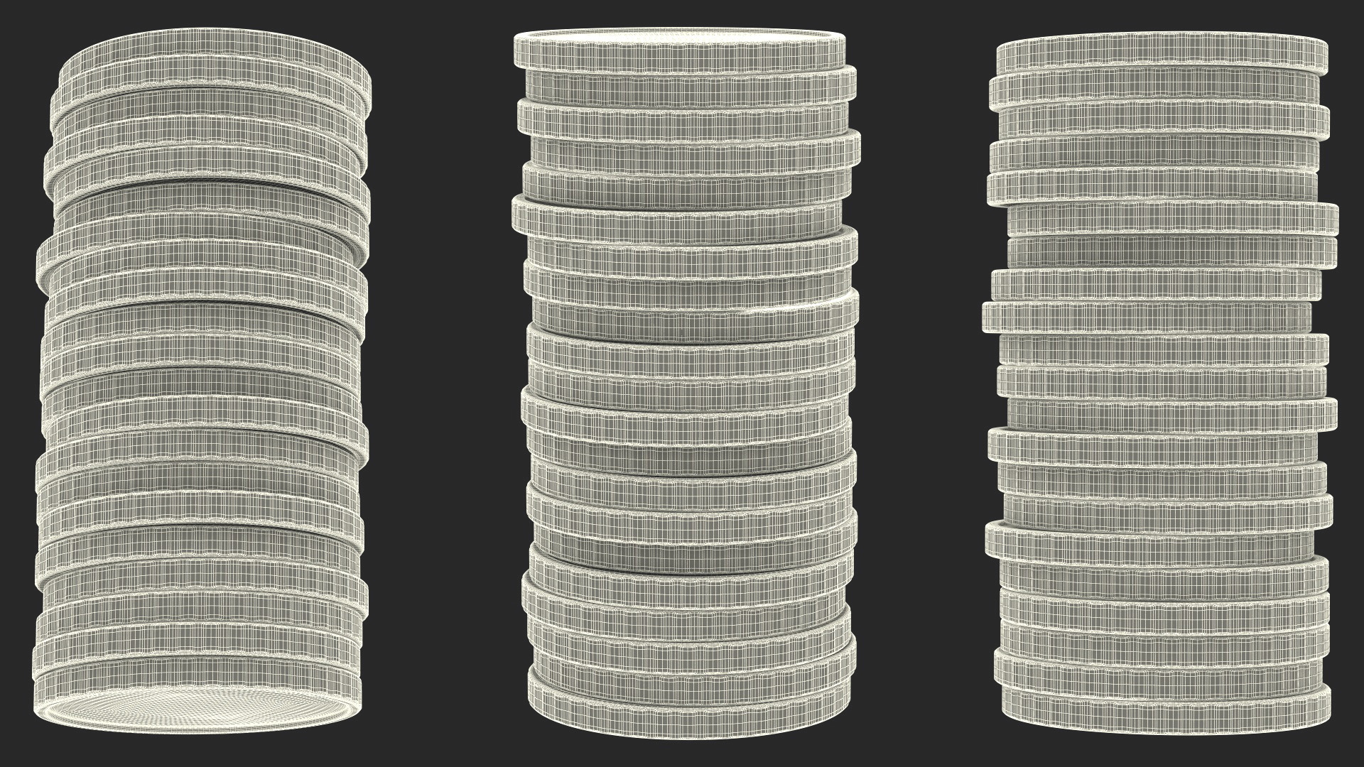 3D Golden Coins Stack model