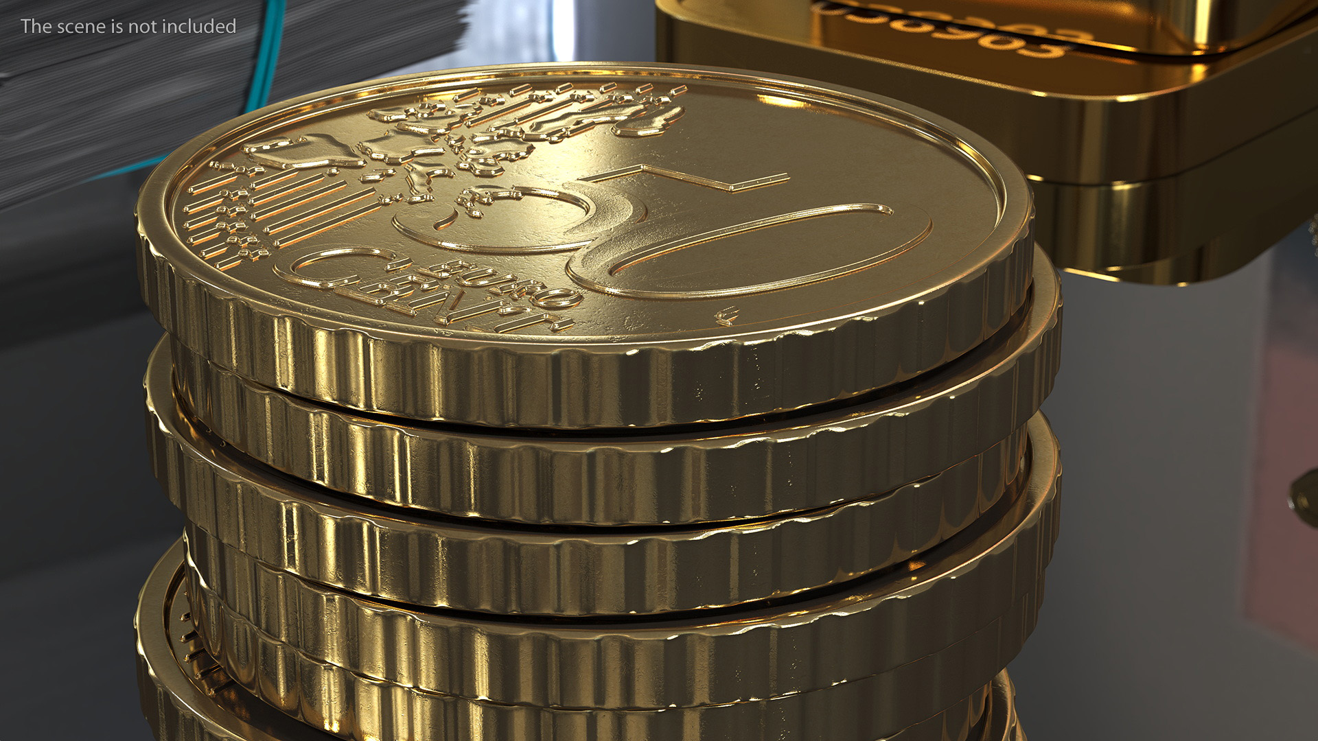 3D Golden Coins Stack model