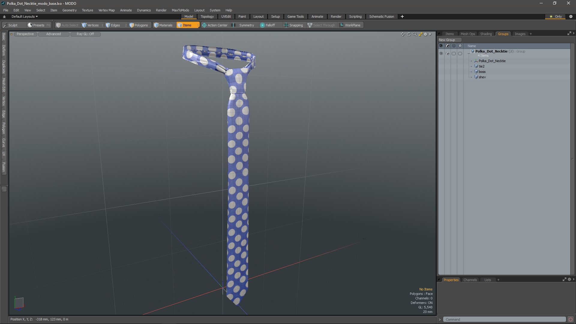 Polka Dot Necktie 3D