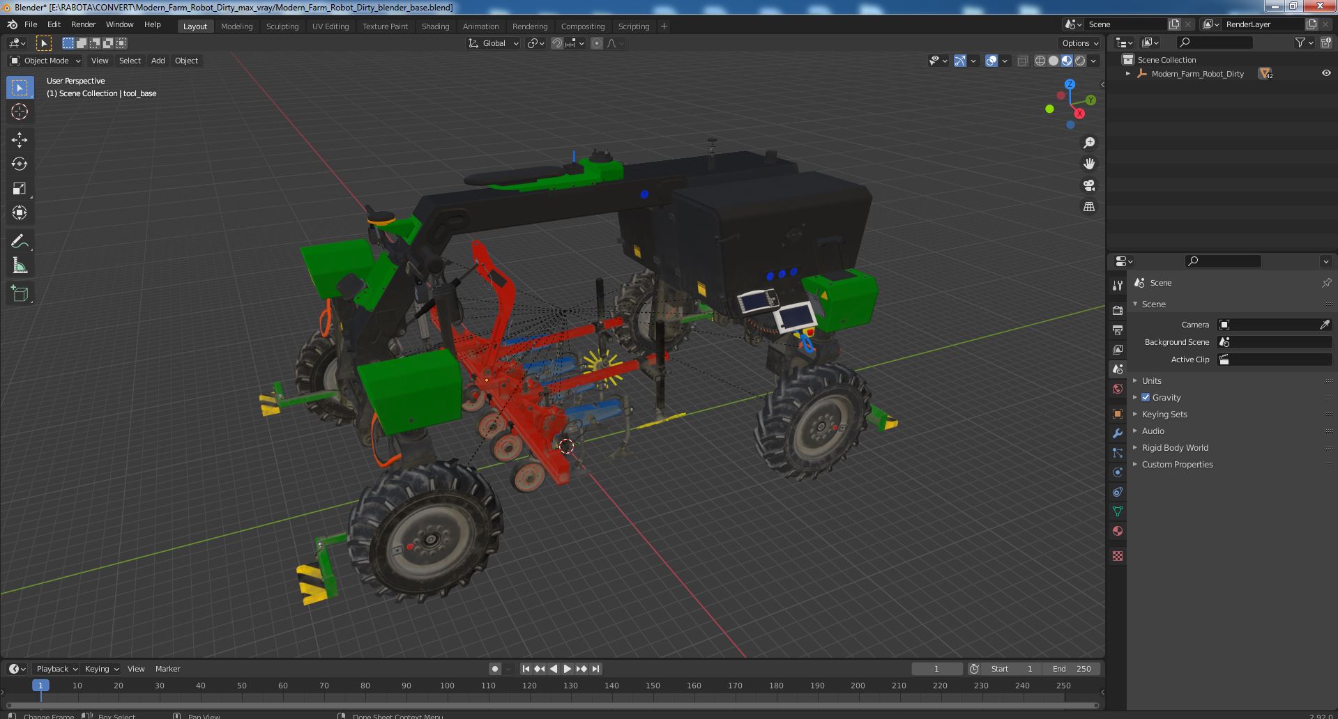 3D Modern Farm Robot Dirty model