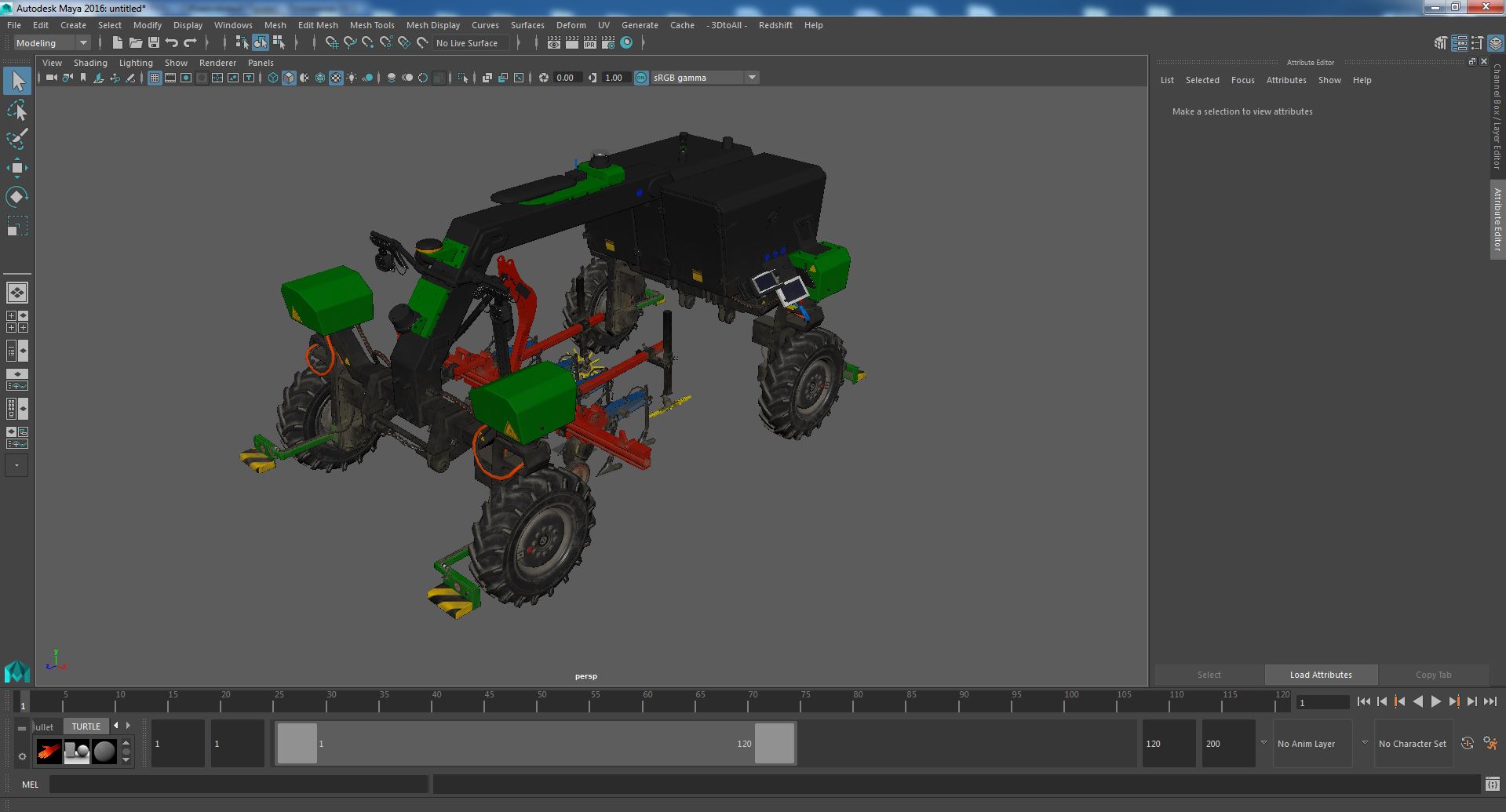 3D Modern Farm Robot Dirty model