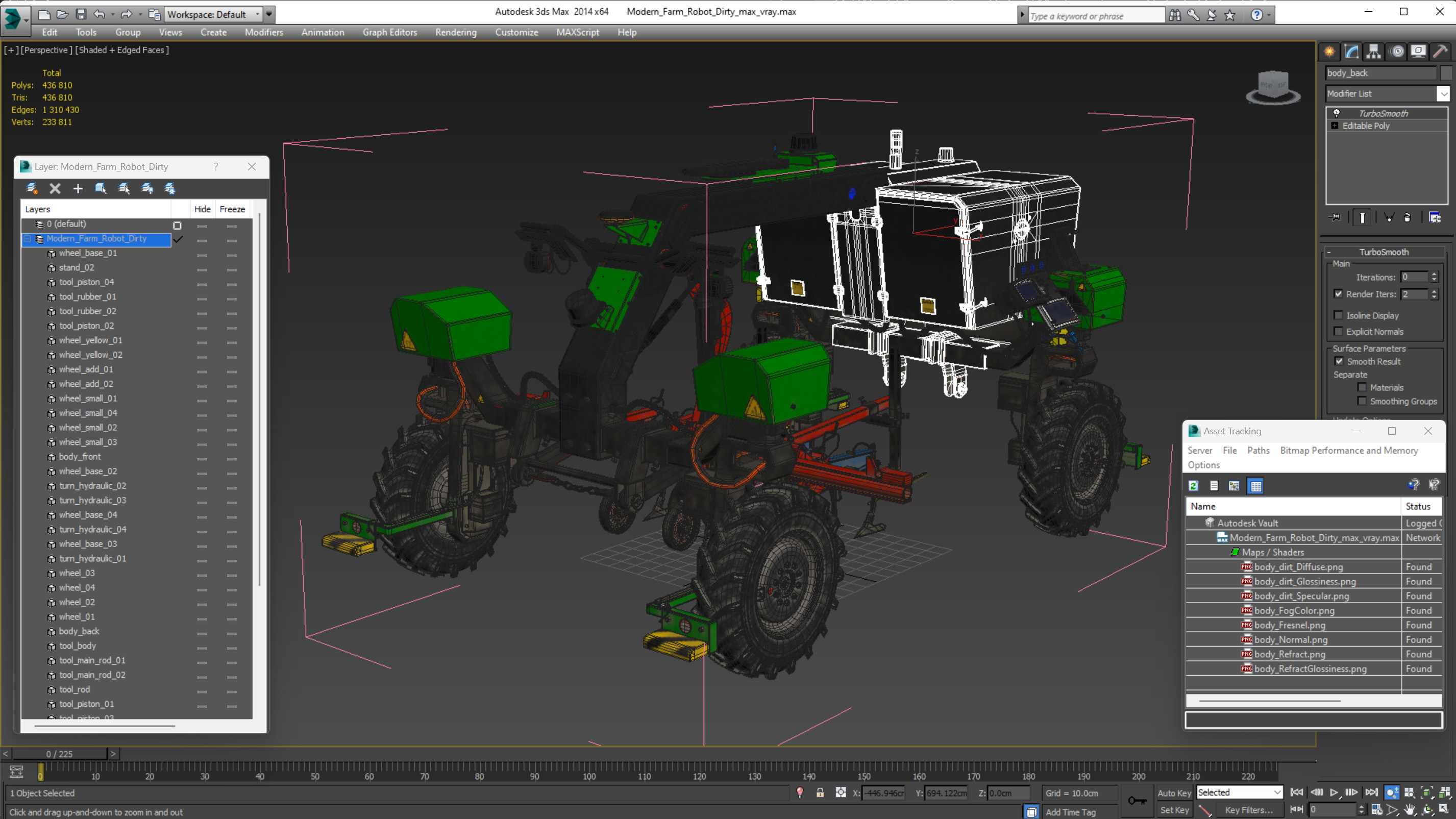 3D Modern Farm Robot Dirty model