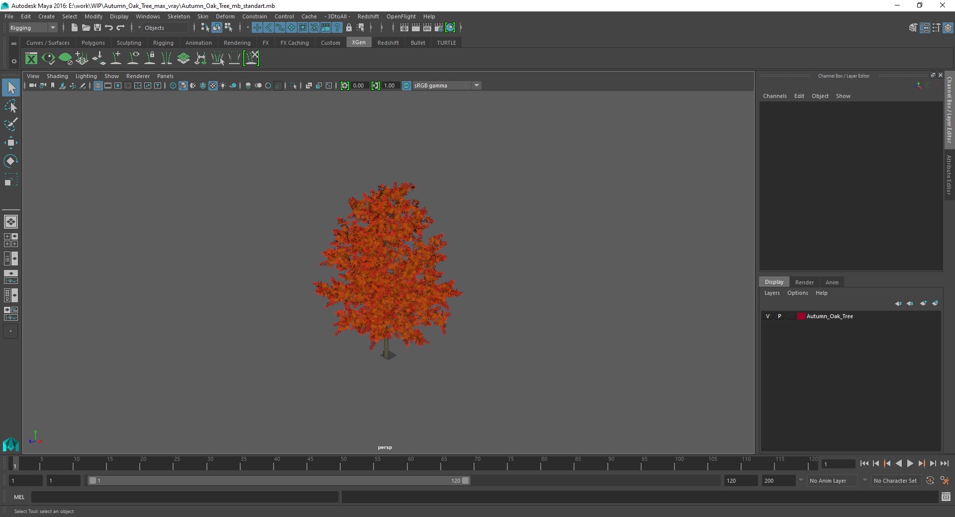 3D model Autumn Oak Tree