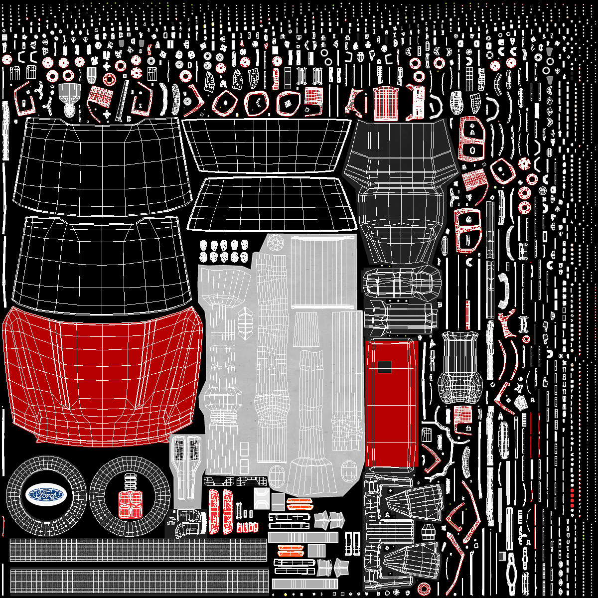 Red 2023 Ford Super Duty F550 3D model