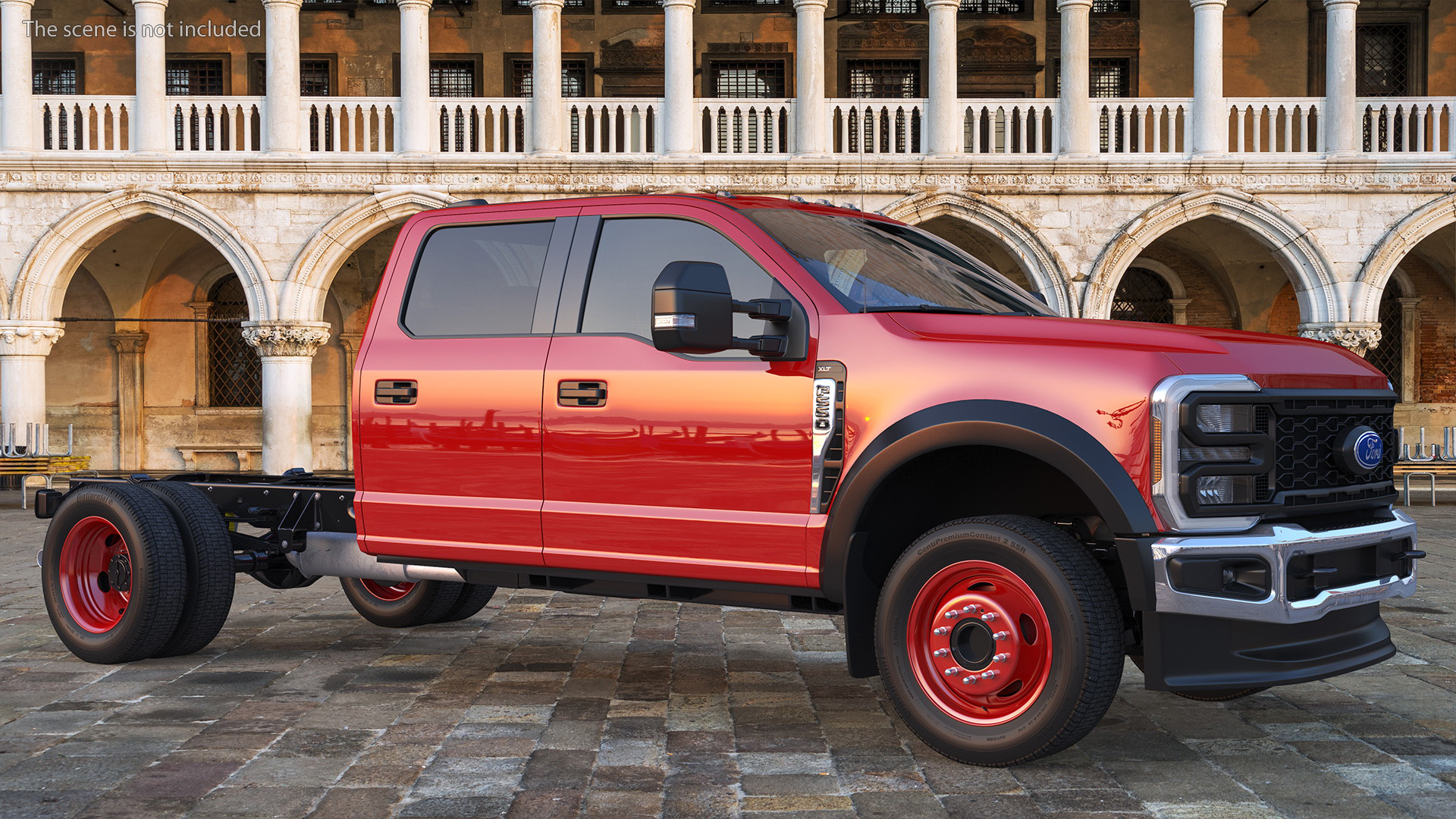 Red 2023 Ford Super Duty F550 3D model