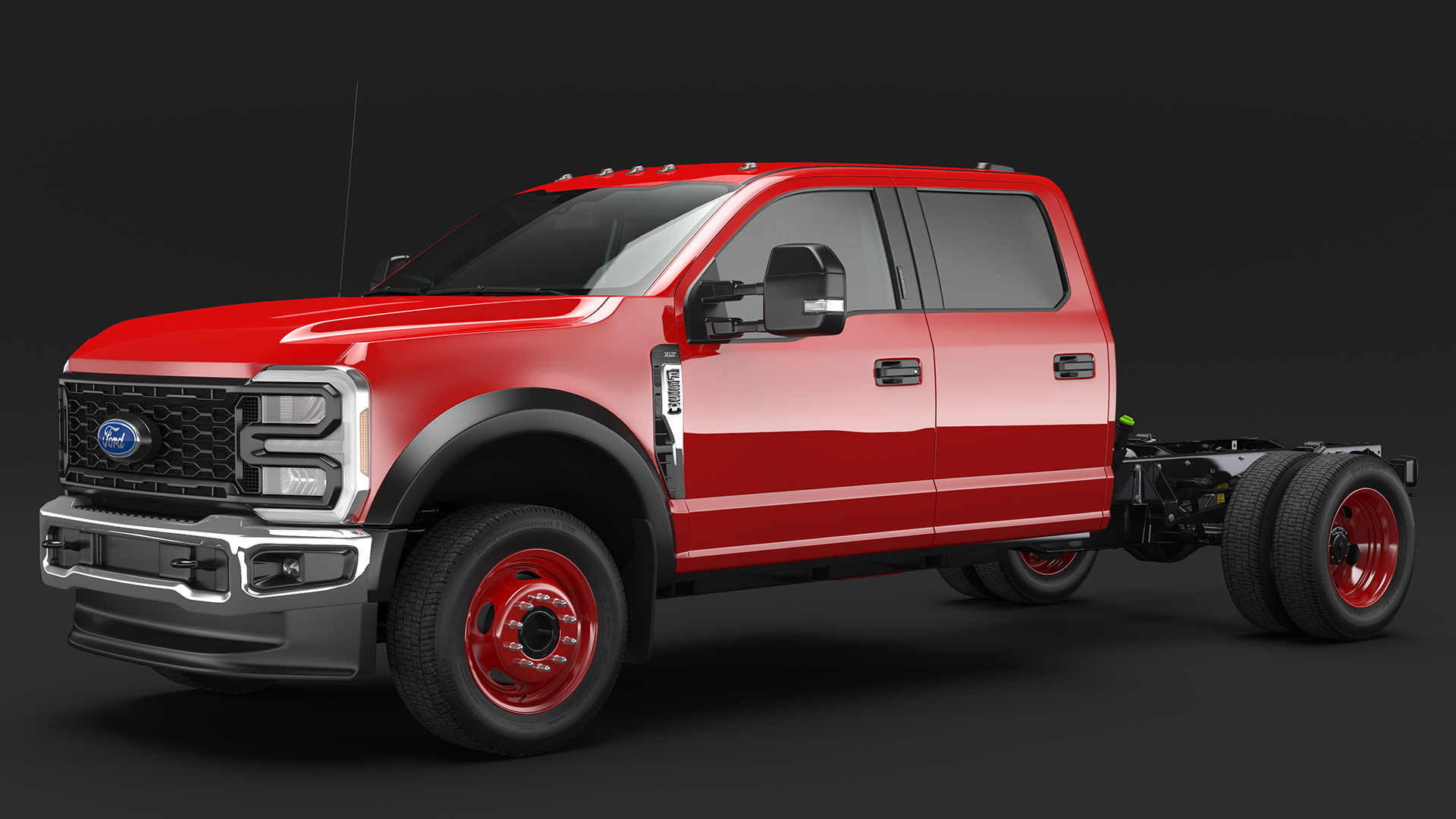 Red 2023 Ford Super Duty F550 3D model