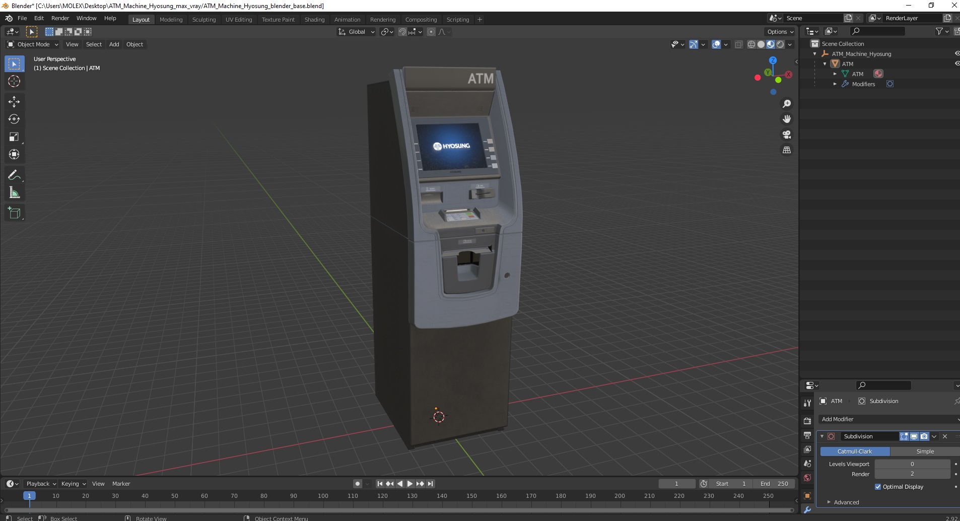 ATM Machine Hyosung 3D model