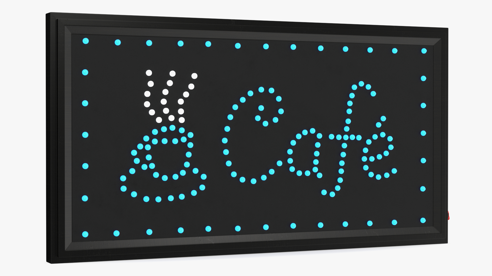 Cafe Sign Bright Blue LED Light ON 3D model