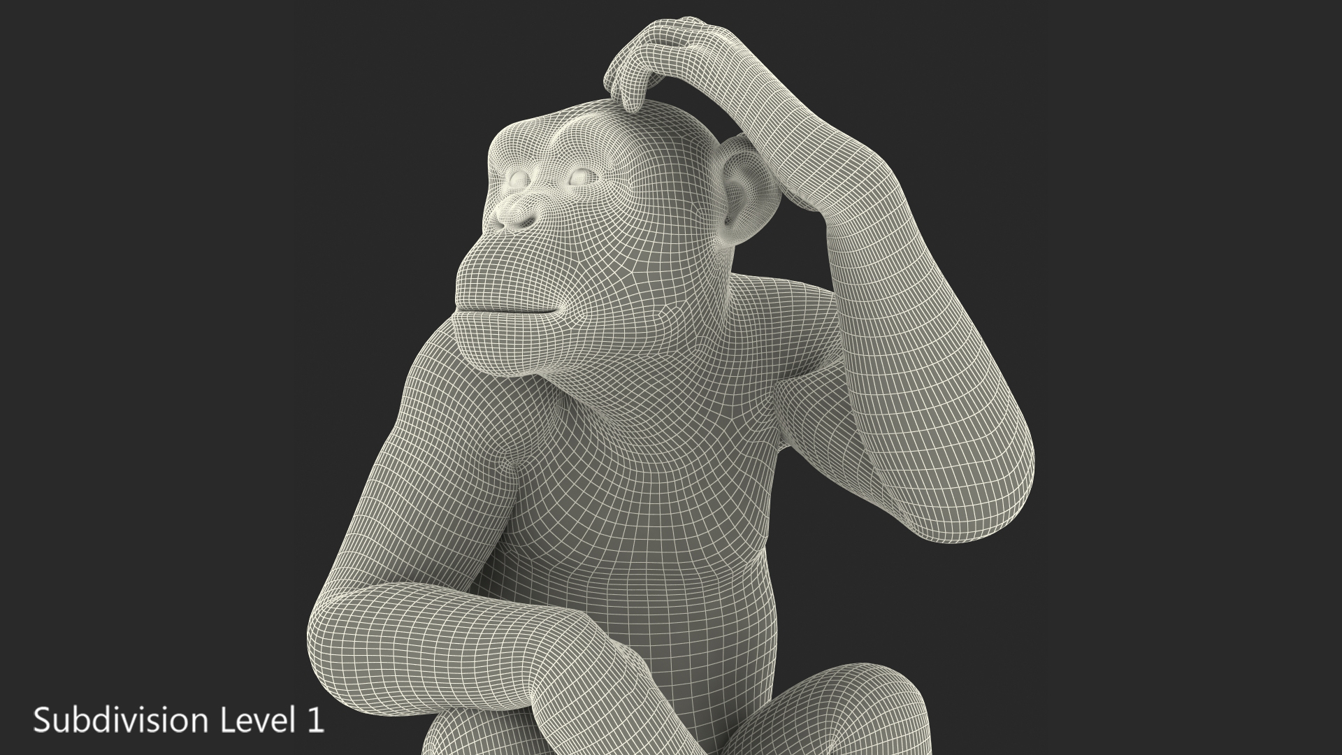 Sitting Light Chimpanzee 3D model