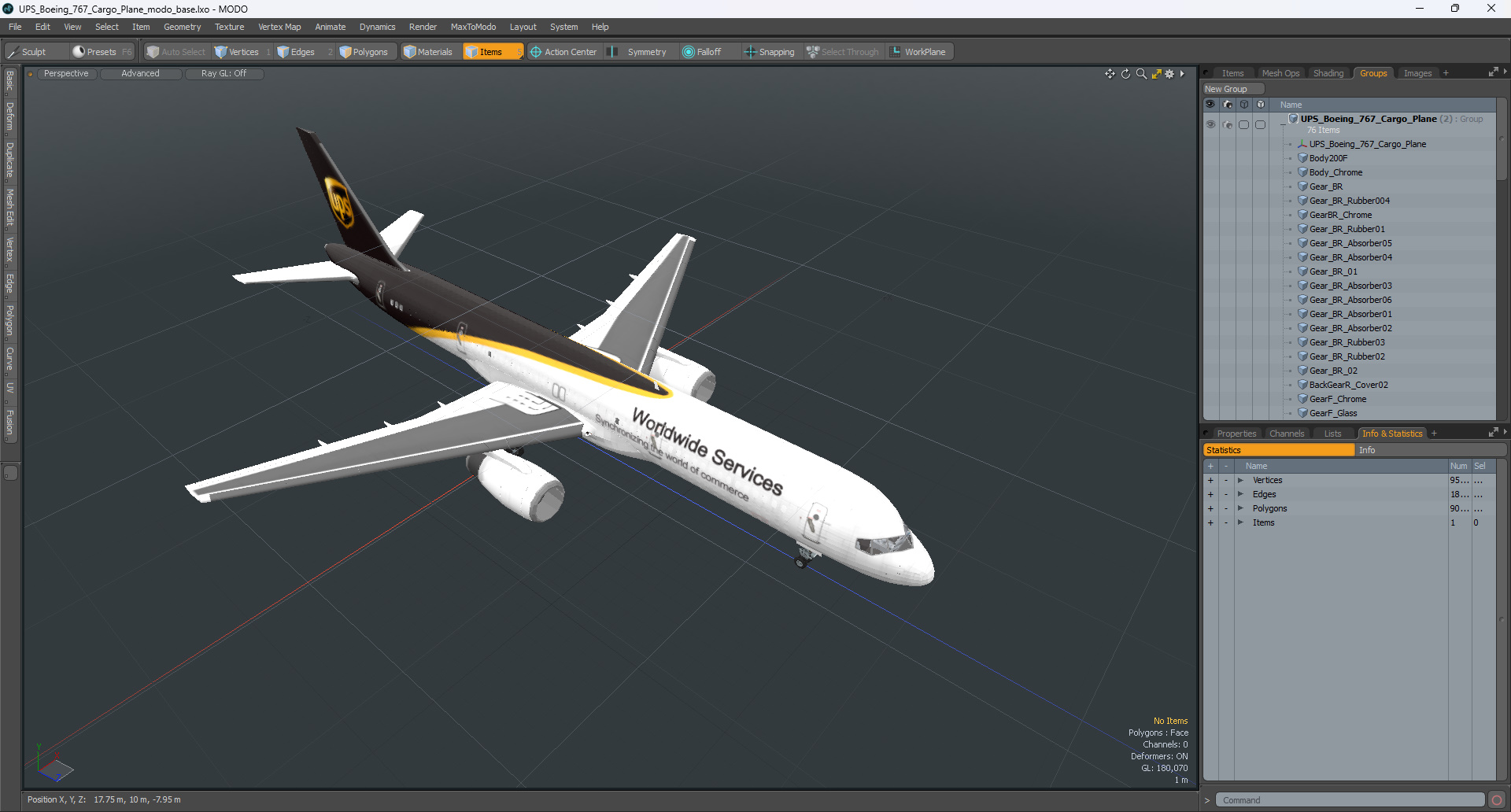 3D UPS Boeing 767 Cargo Plane