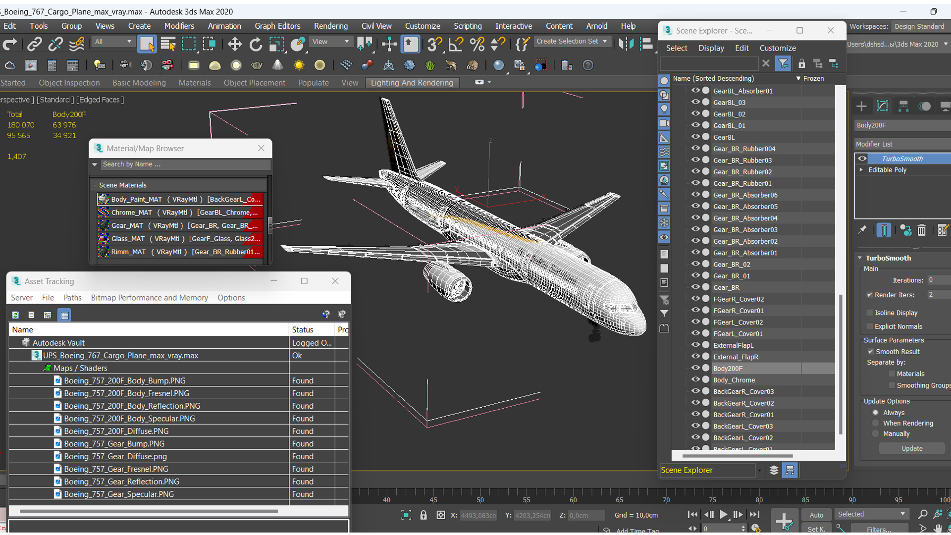 3D UPS Boeing 767 Cargo Plane