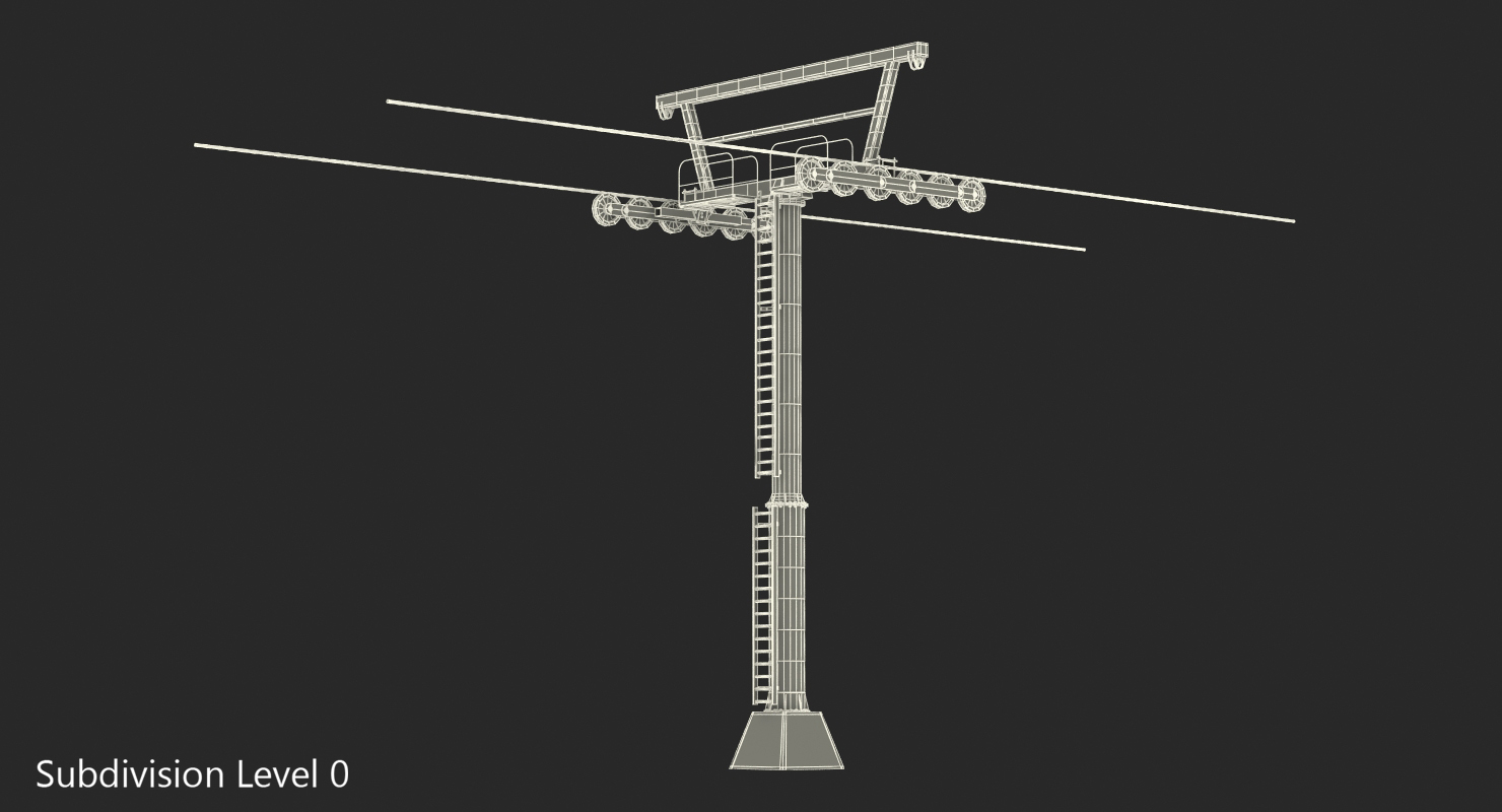 Ski Lift Tower 3D model