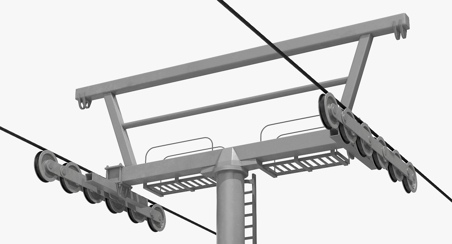 Ski Lift Tower 3D model