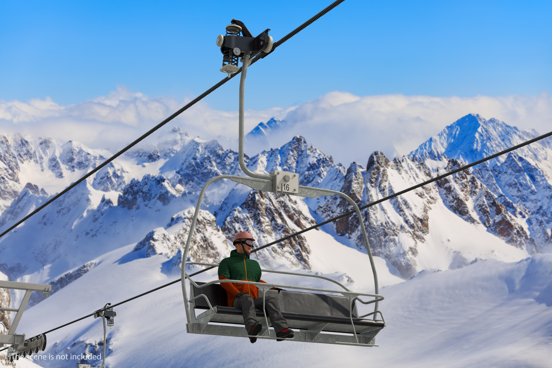 Ski Lift Tower 3D model