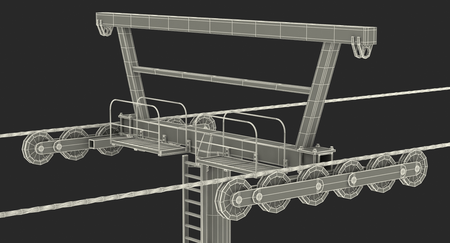 Ski Lift Tower 3D model