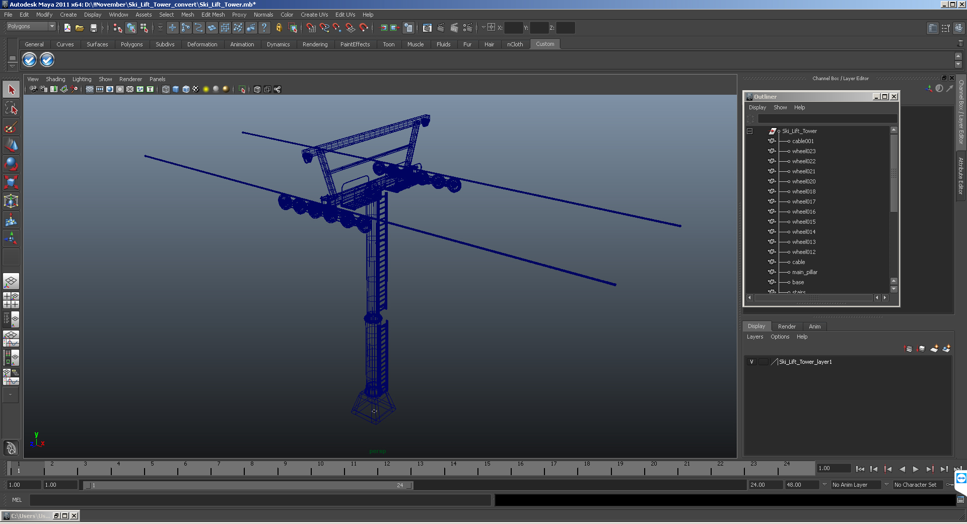 Ski Lift Tower 3D model